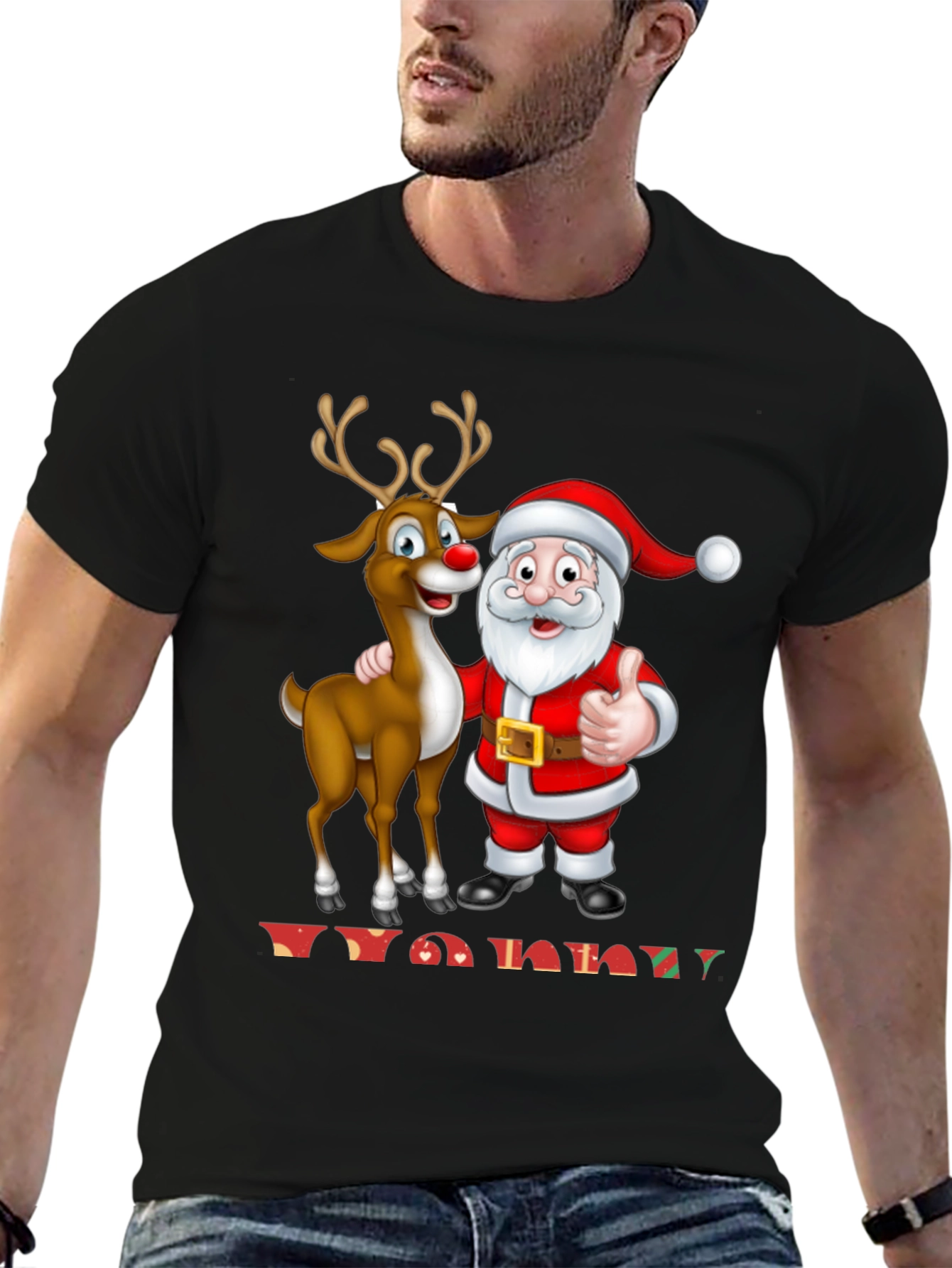 Festive Santa & Reindeer Christmas T-Shirt