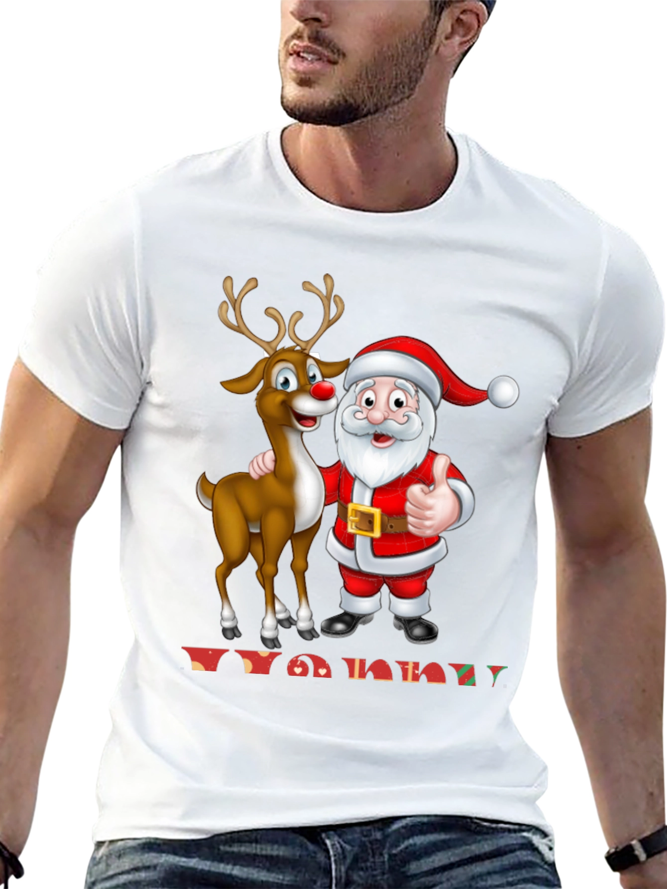 Festive Santa & Reindeer Christmas T-Shirt