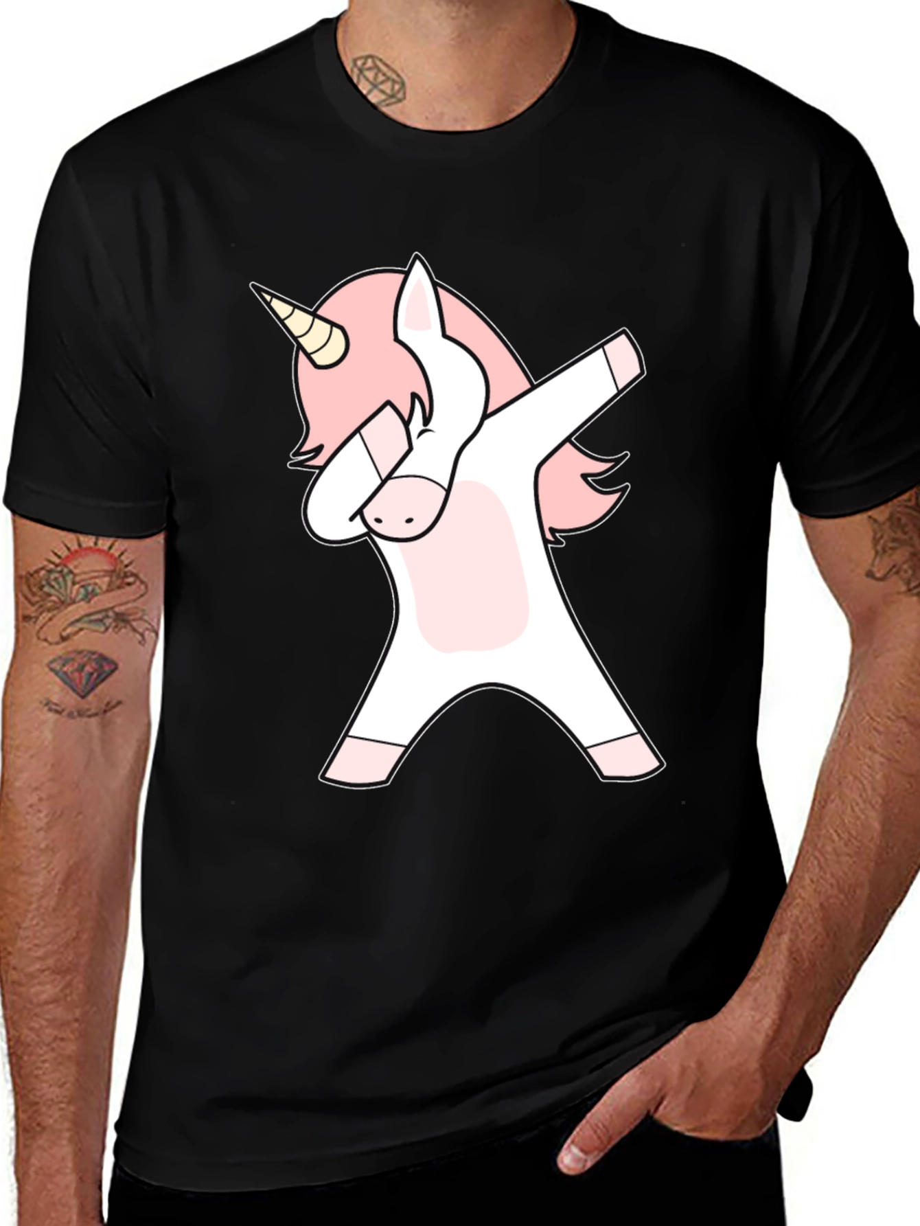 Dabbing Unicorn Graphic T-Shirt