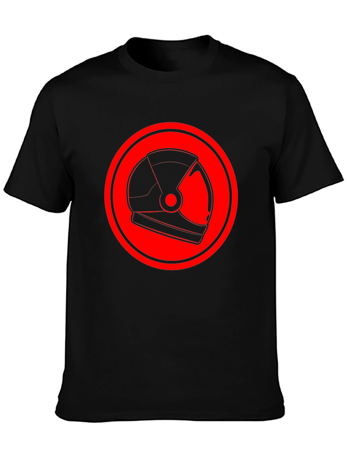 Red Helmet Graphic Black T-Shirt