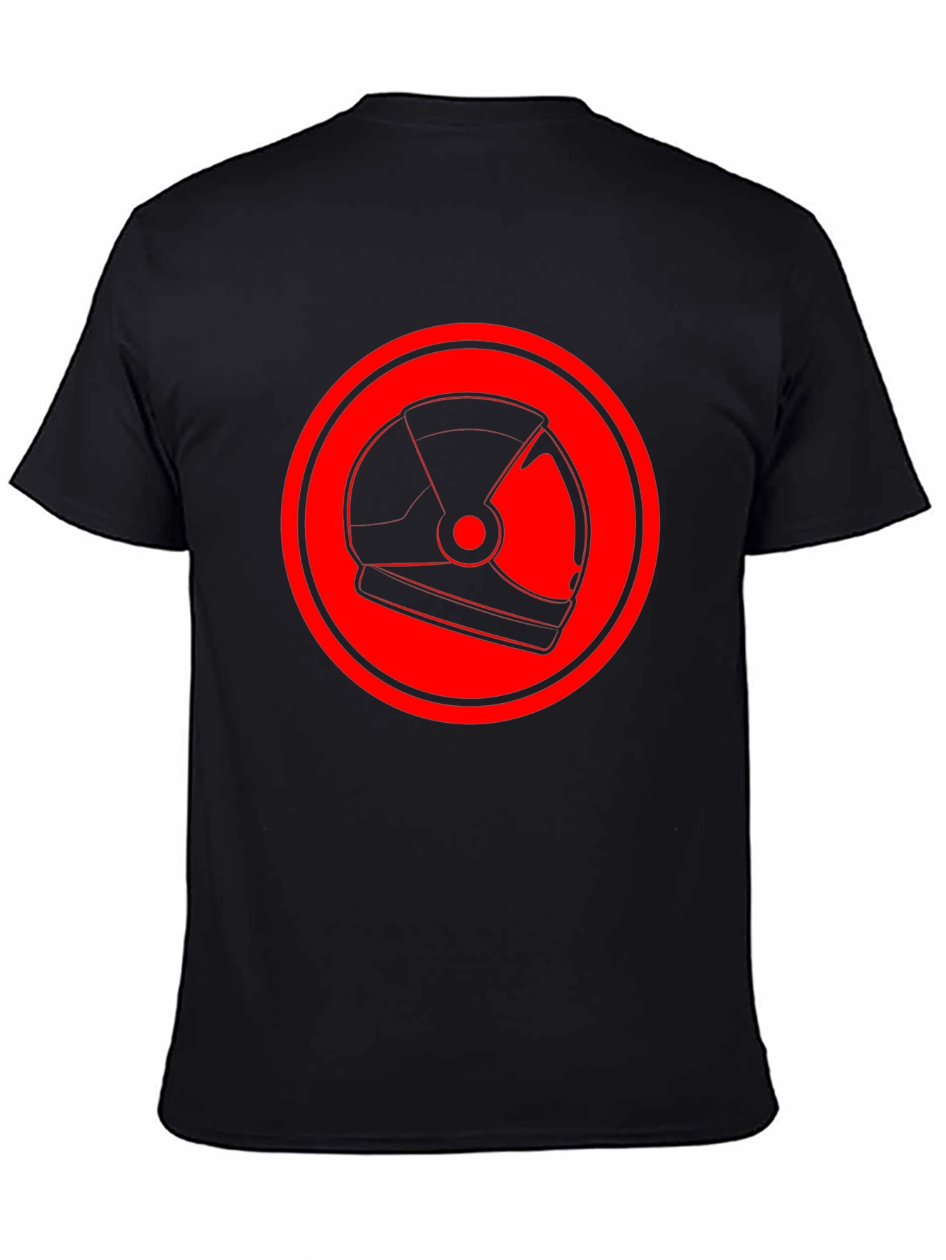 Red Helmet Graphic Black T-Shirt