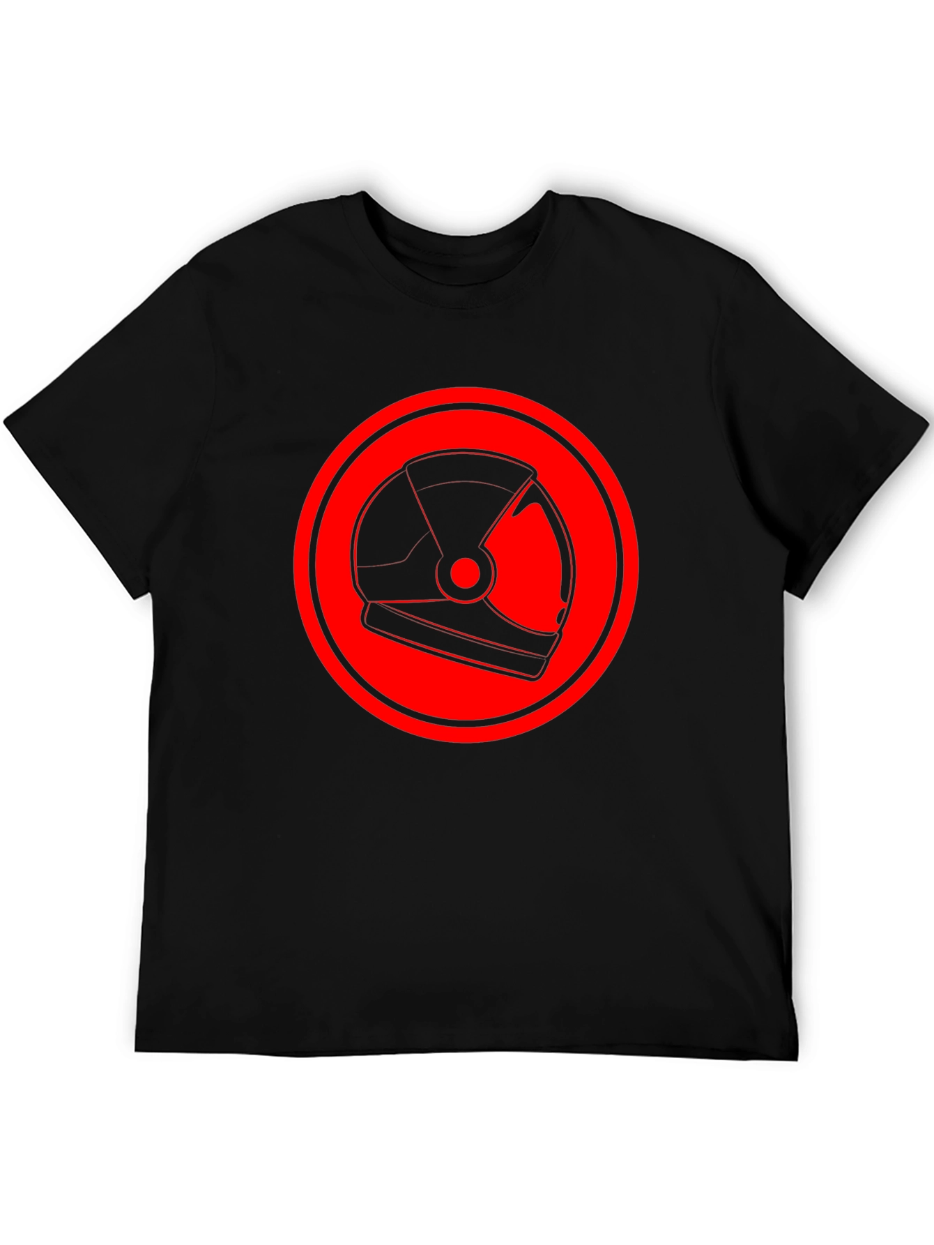 Red Helmet Graphic Black T-Shirt