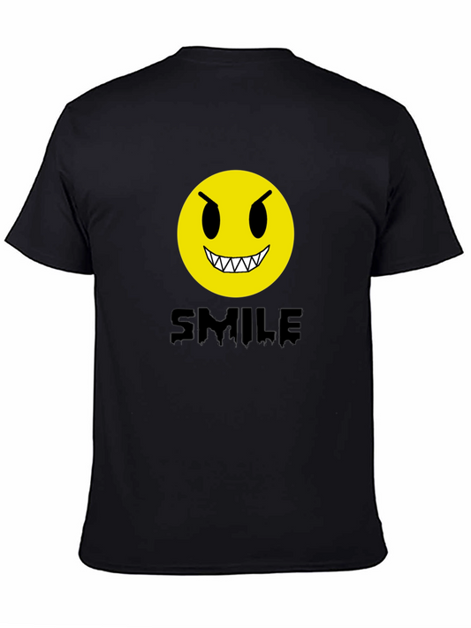 Evil Emoji Graphic Tee - Black Cotton T-Shirt