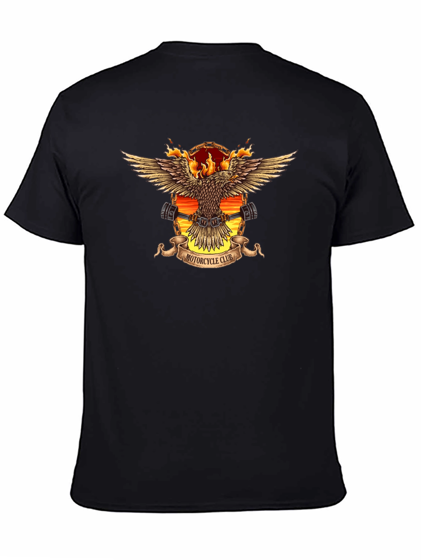 Motorcycle Club Eagle Graphic Tee - Black