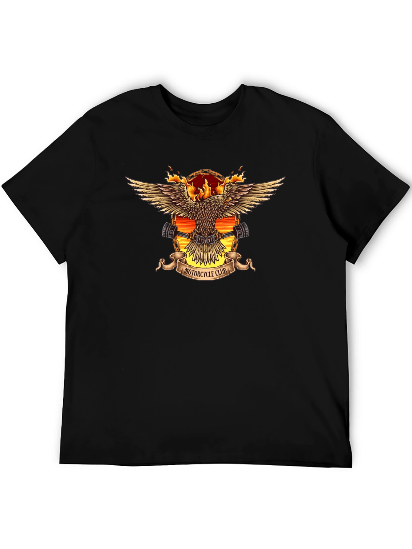 Motorcycle Club Eagle Graphic Tee - Black