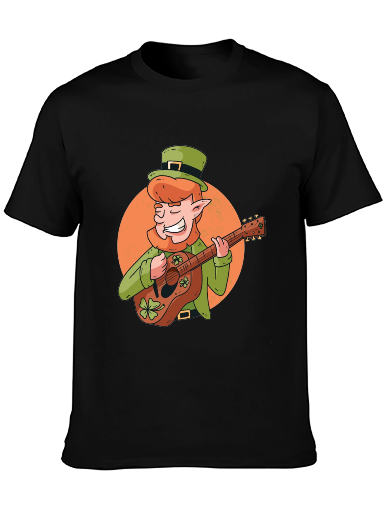 St. Patricks Day Leprechaun Guitar Graphic Tee
