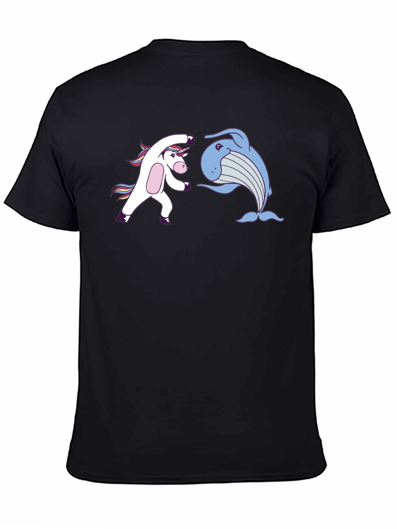 Unicorn Whale Punch Black T-Shirt