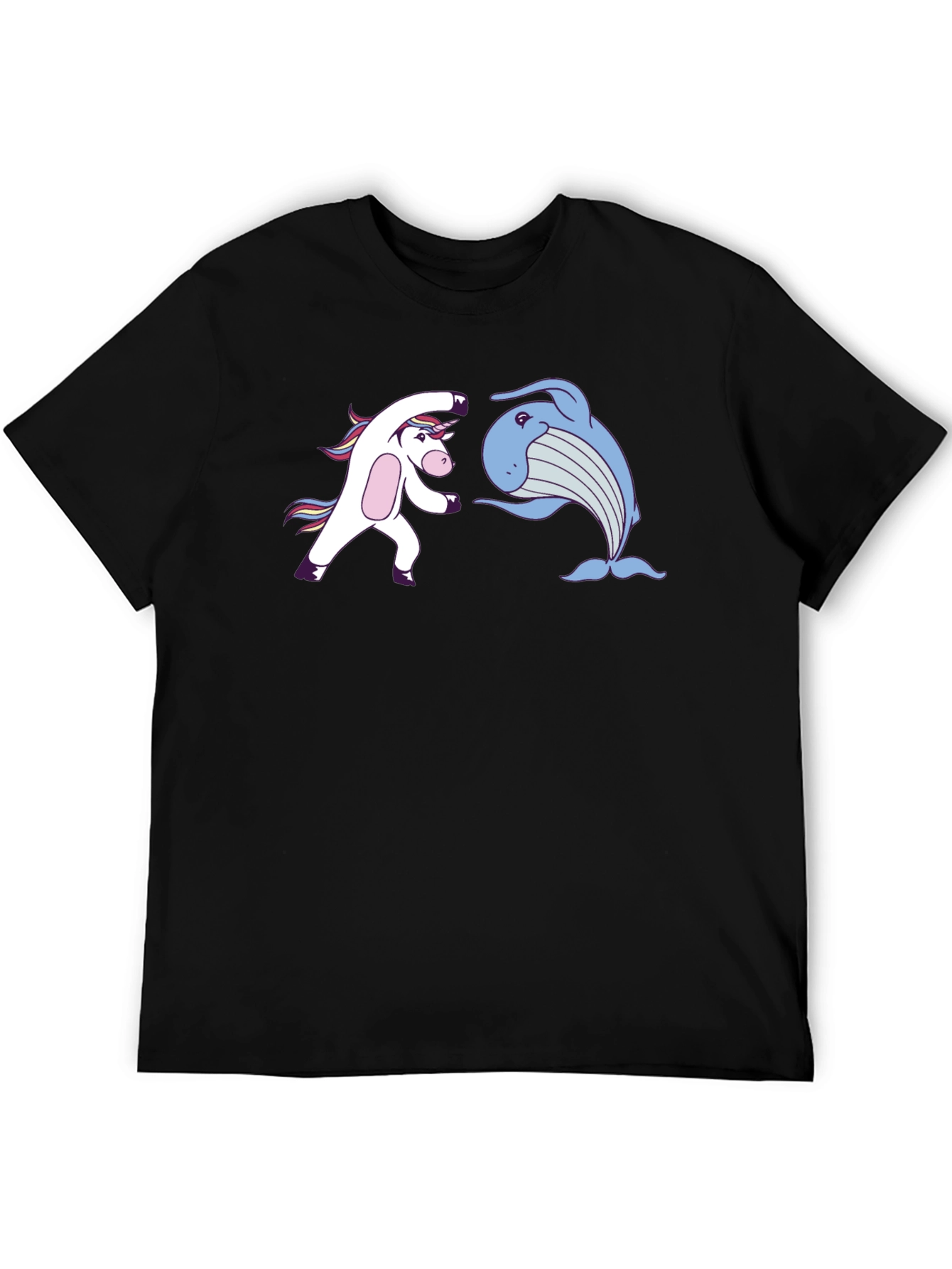 Unicorn Whale Punch Black T-Shirt