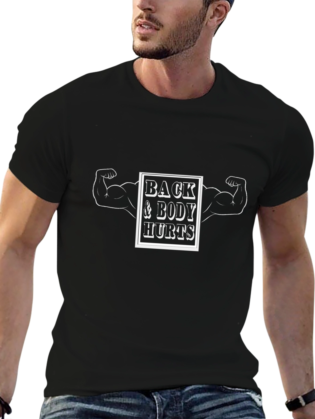 Back & Body Hurts Black Graphic Tee