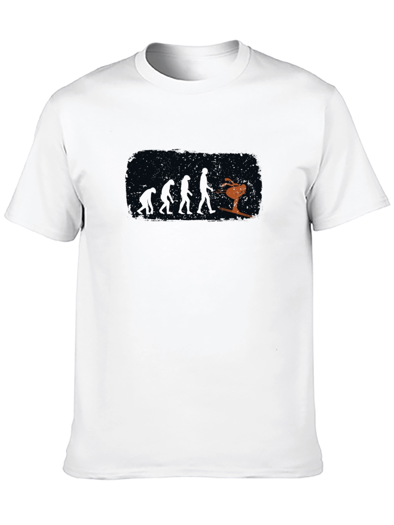 Evolution of Skiing Black T-Shirt