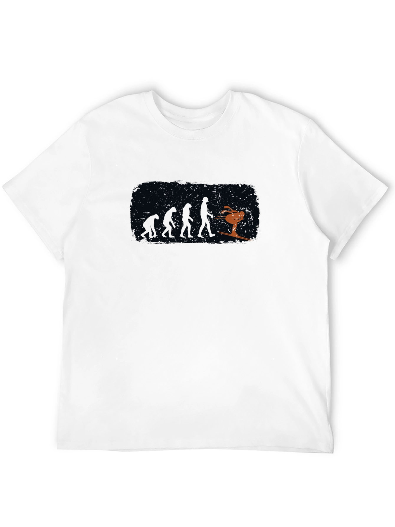 Evolution of Skiing Black T-Shirt
