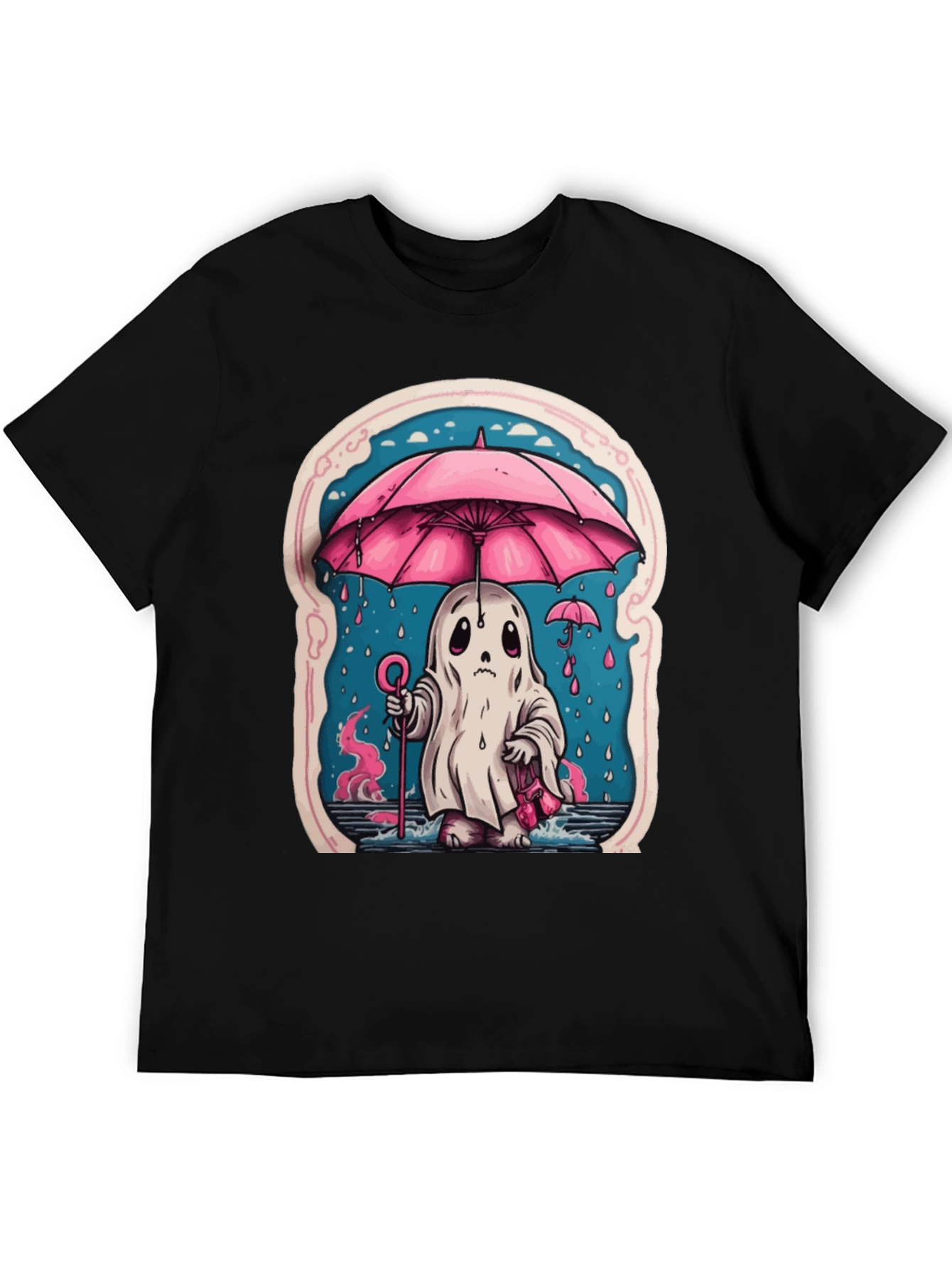 Cute Rainy Ghost Graphic Tee