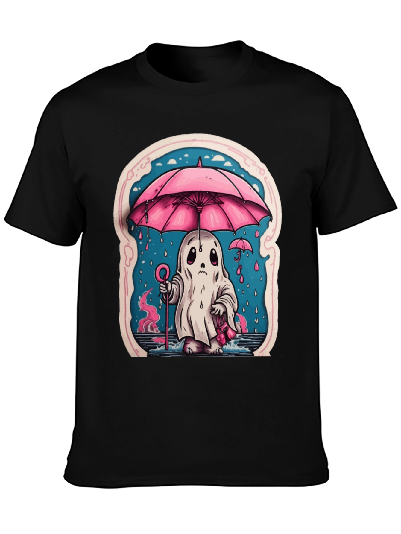 Cute Rainy Ghost Graphic Tee