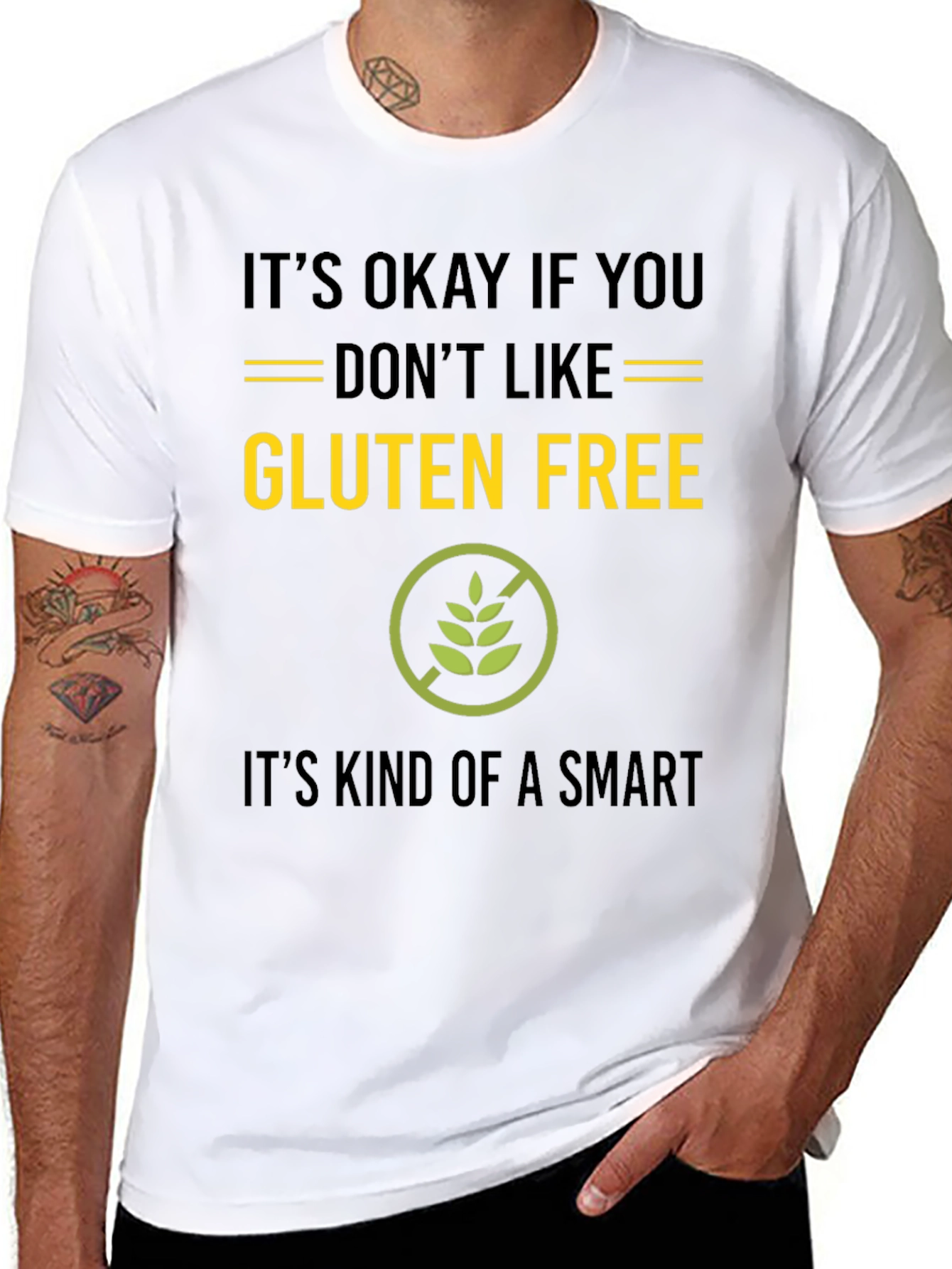 Gluten Free Smart Black T-Shirt