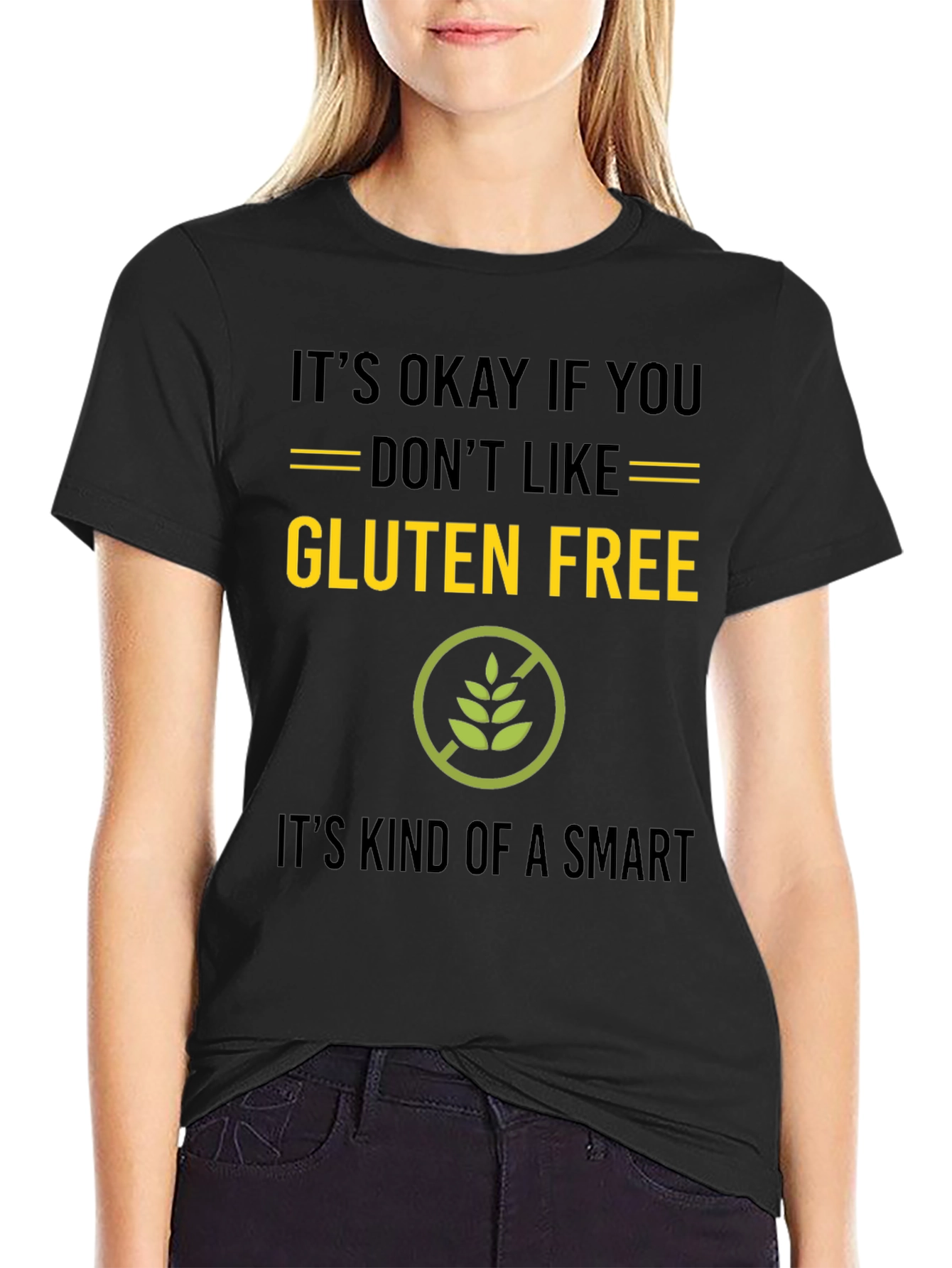 Gluten Free Smart Black T-Shirt