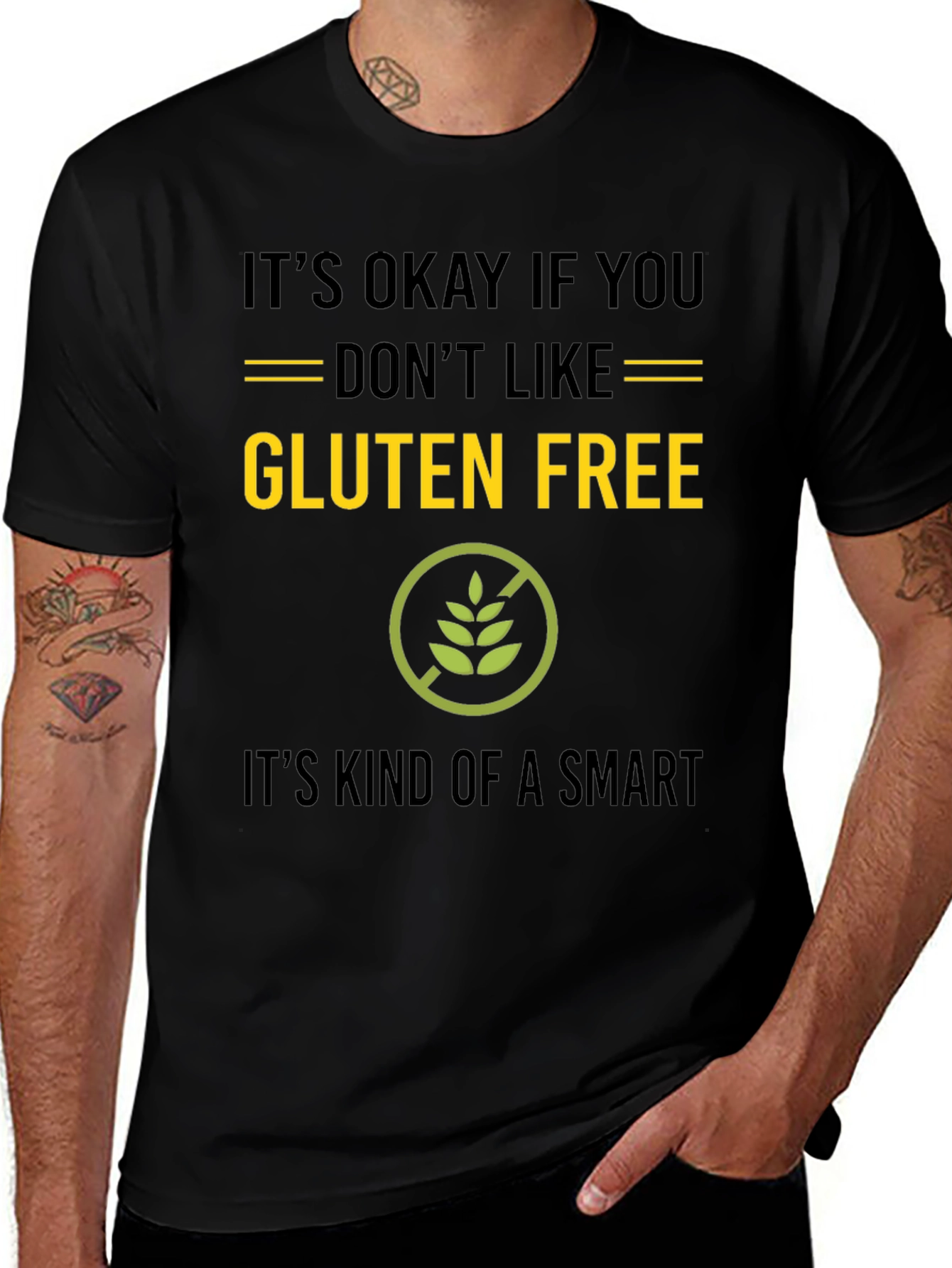 Gluten Free Smart Black T-Shirt
