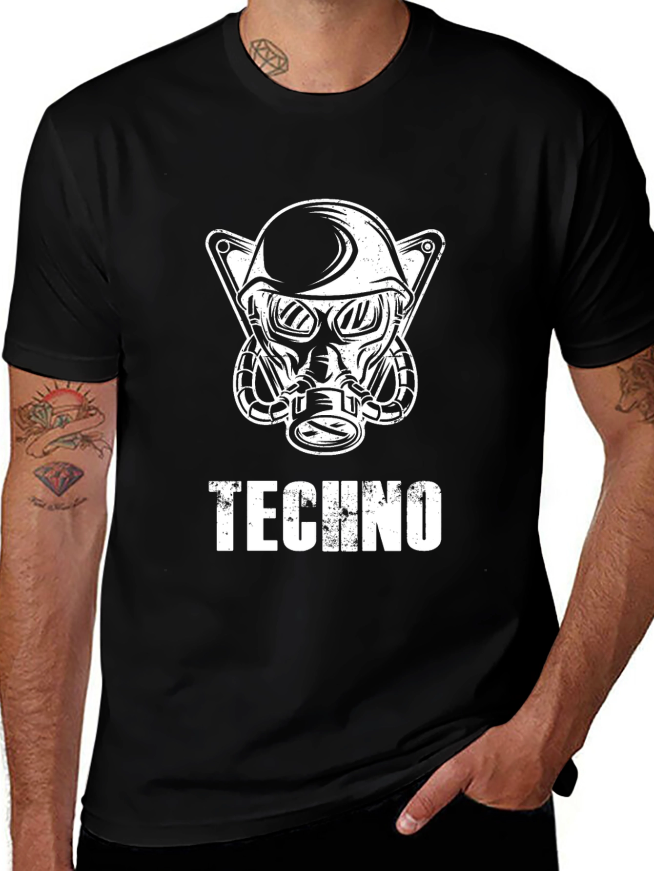 Techno Soldier Graphic T-Shirt - Cool Design!