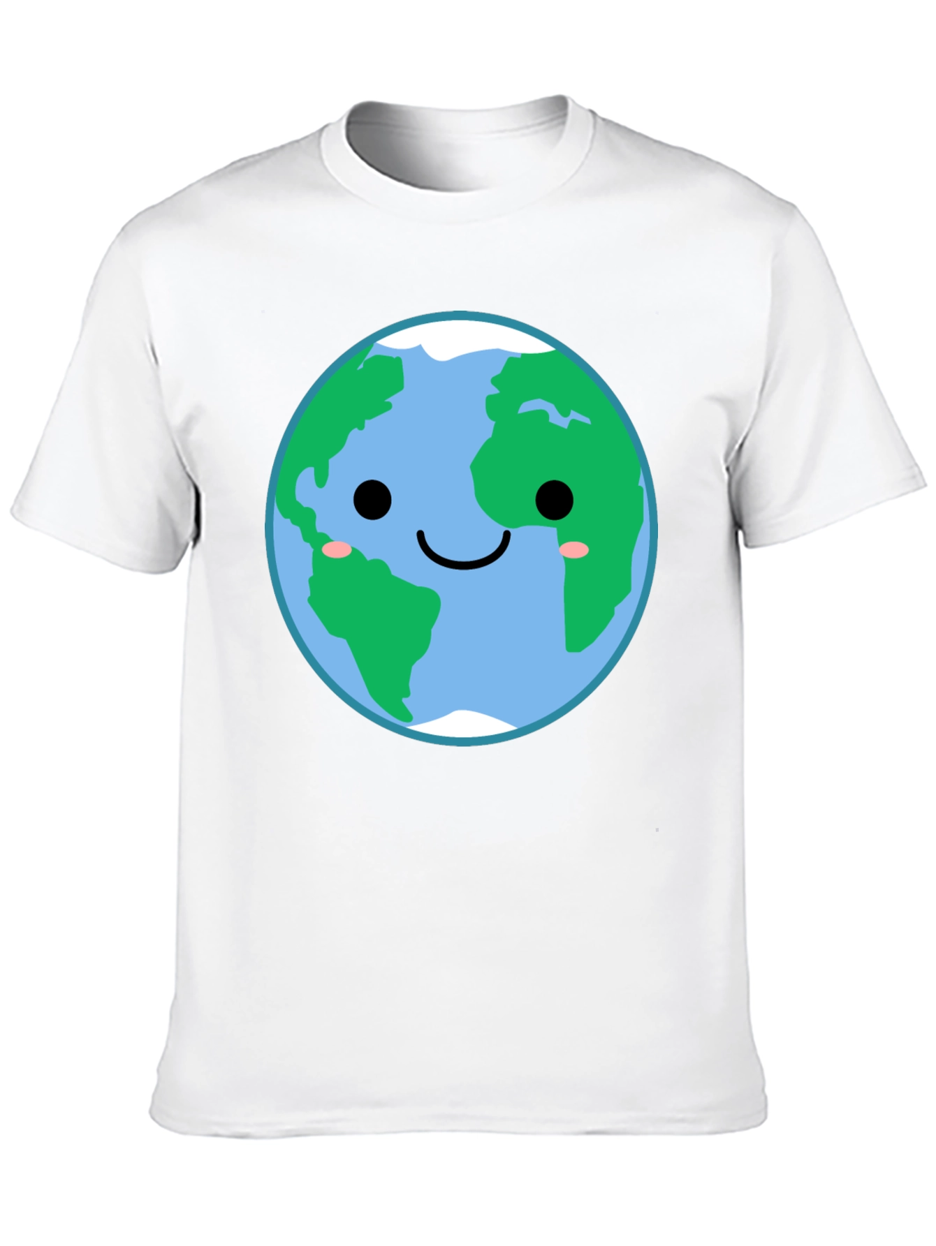 Cute Earth Graphic Tee - Black Crewneck Shirt