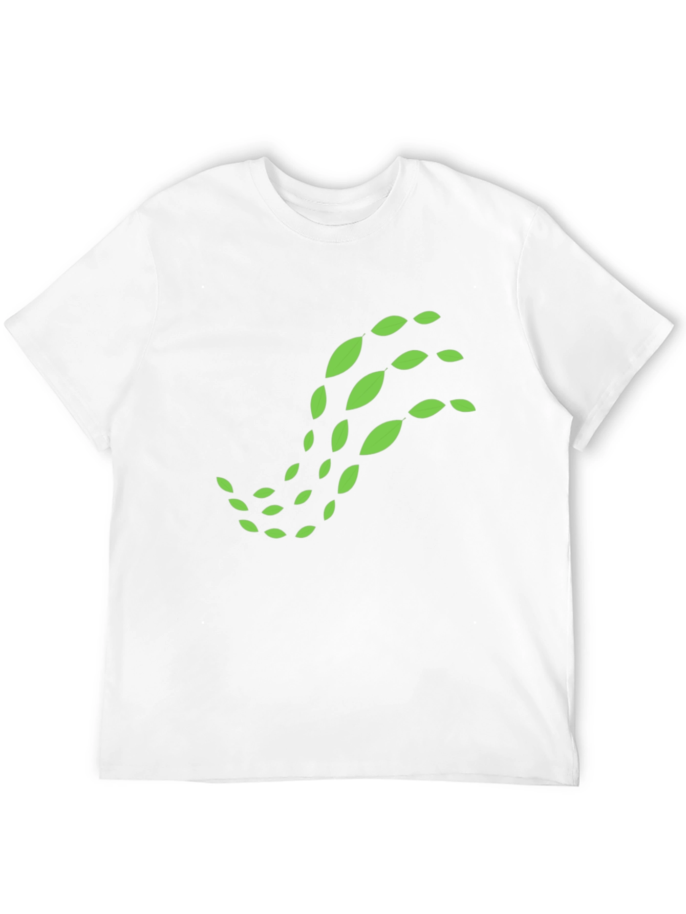 Black T-Shirt with Green Leaf Design