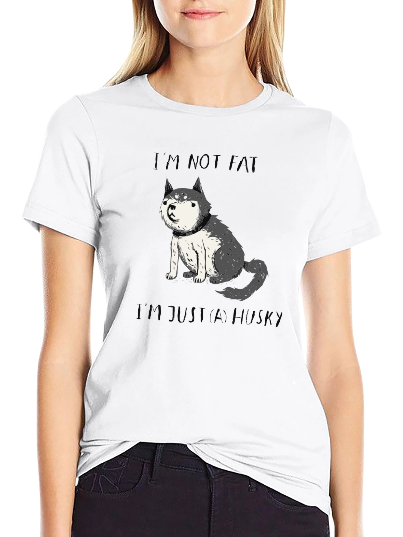 Husky Im Not Fat T-Shirt
