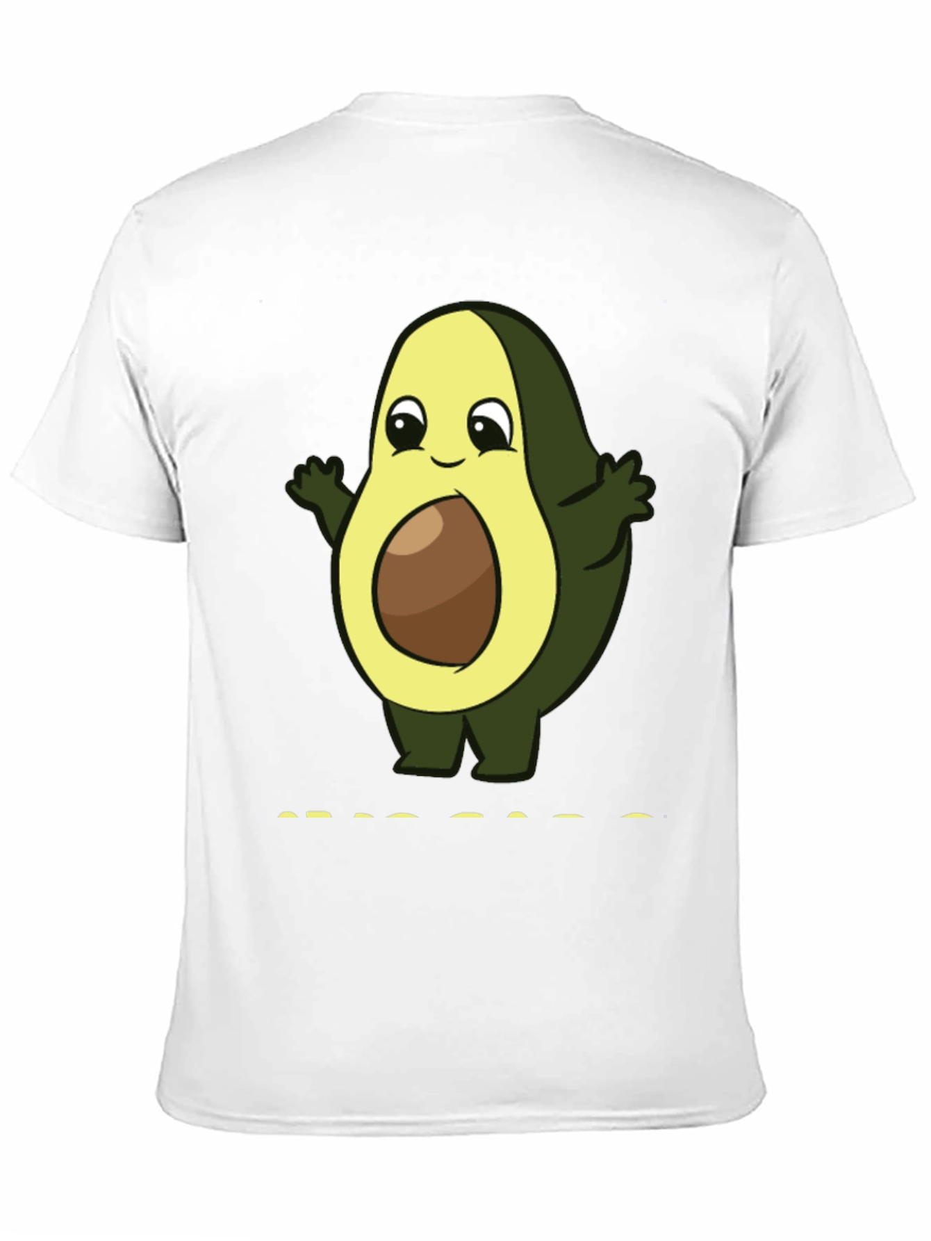 Cute Avocado Cartoon T-Shirt - Black