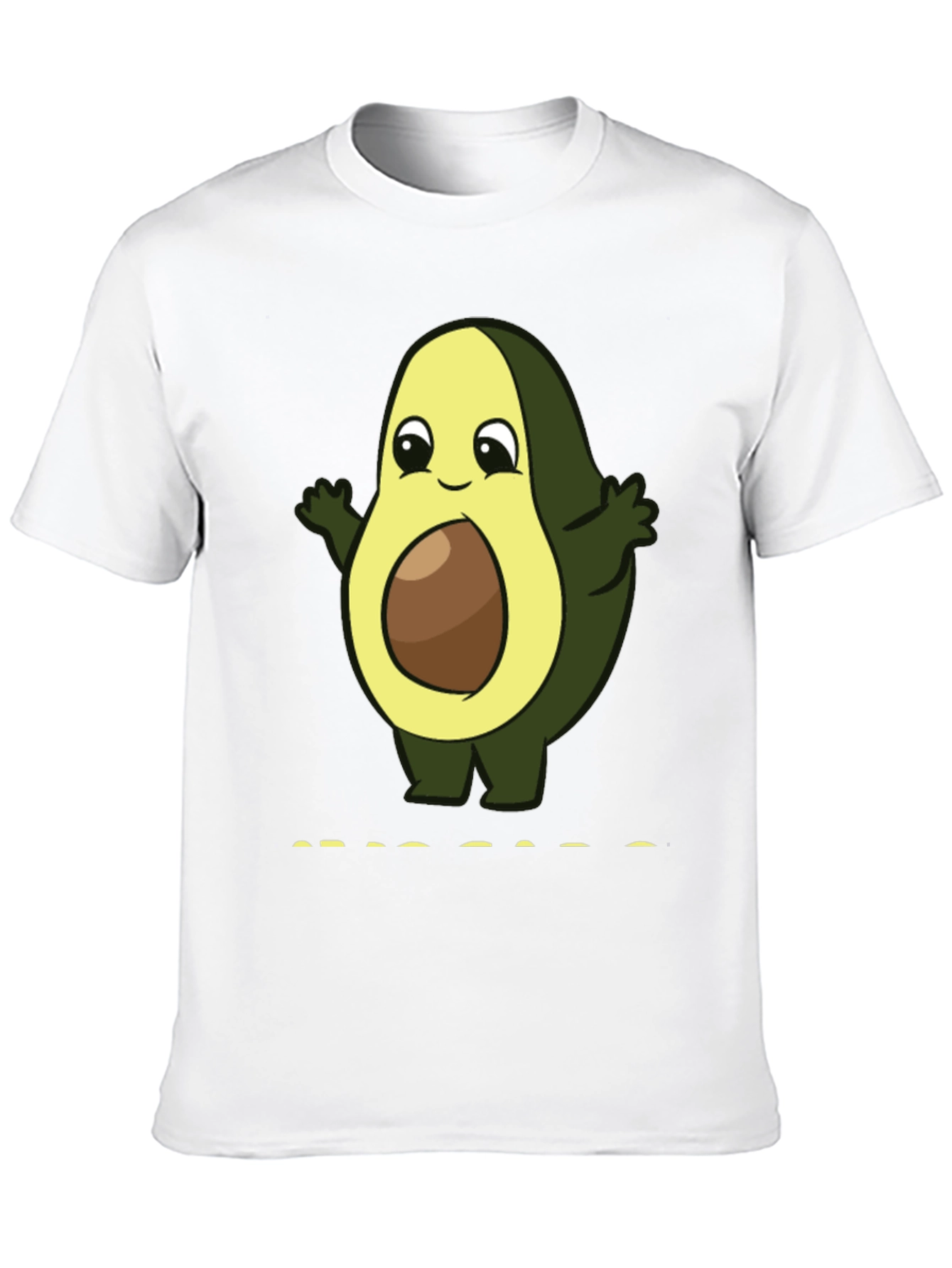 Cute Avocado Cartoon T-Shirt - Black