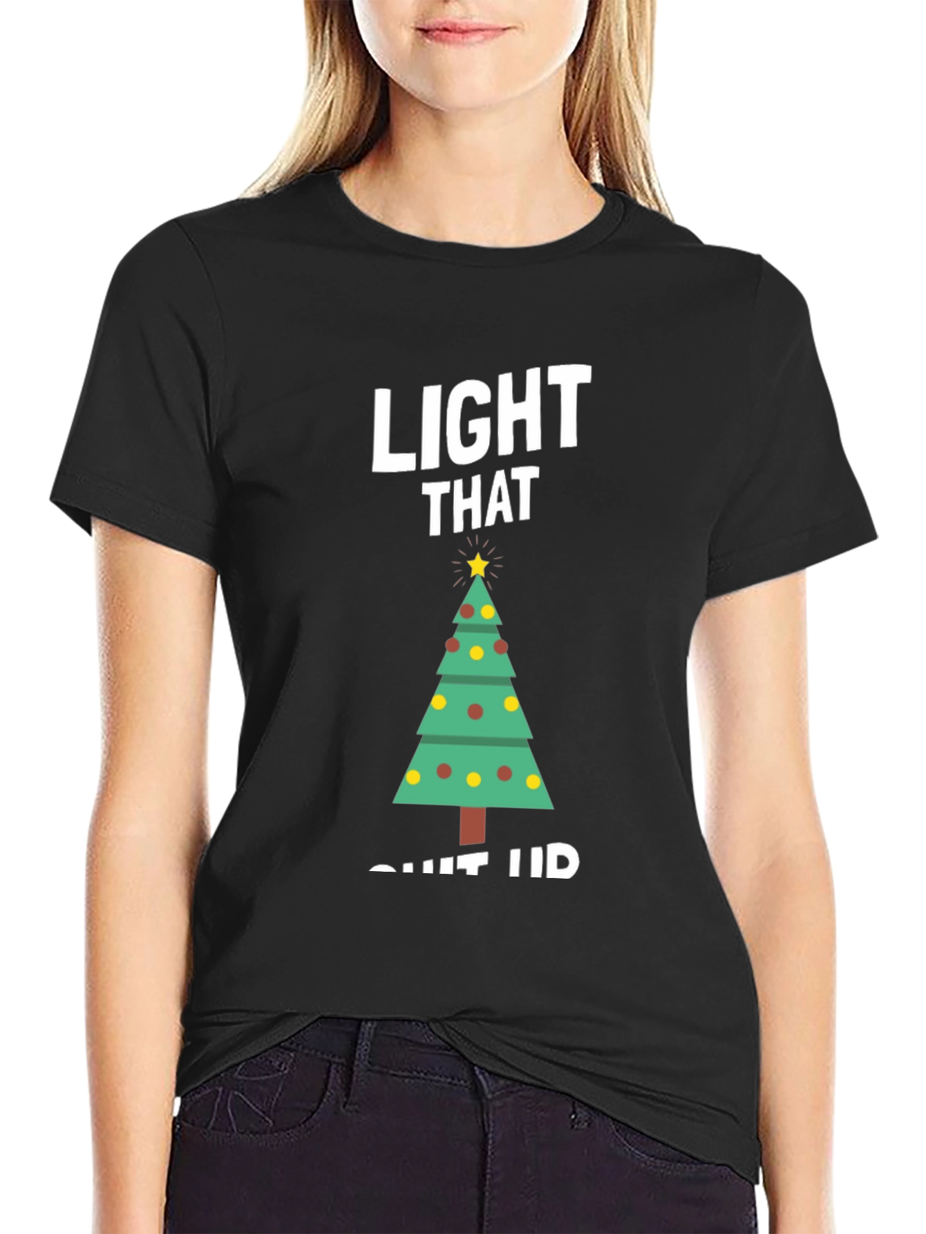Festive Christmas Tree Graphic T-Shirt