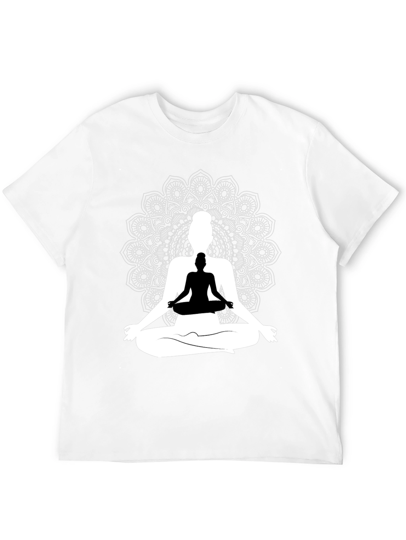 Meditative Mandala Graphic Tee - Black