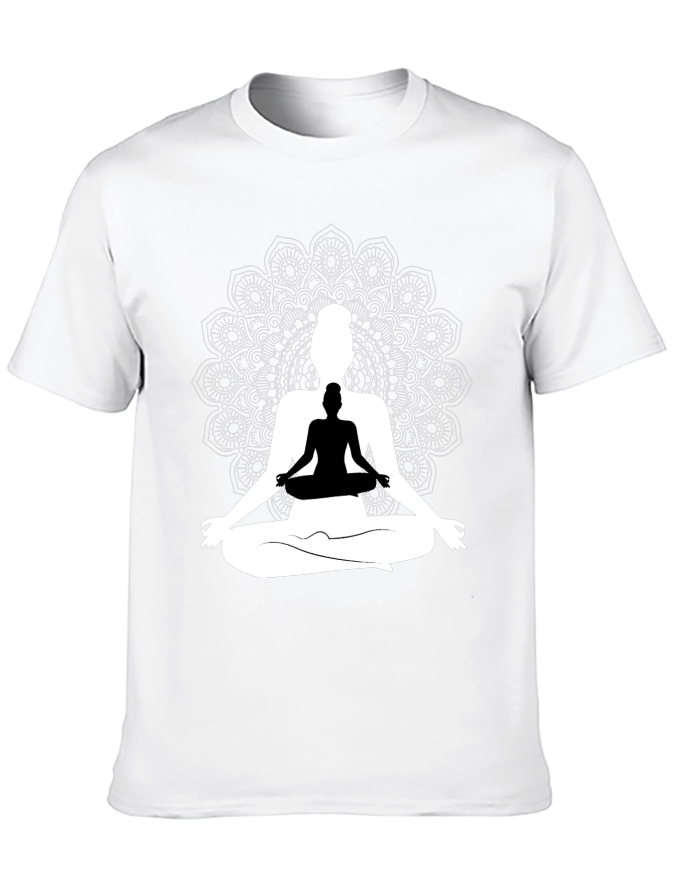 Meditative Mandala Graphic Tee - Black