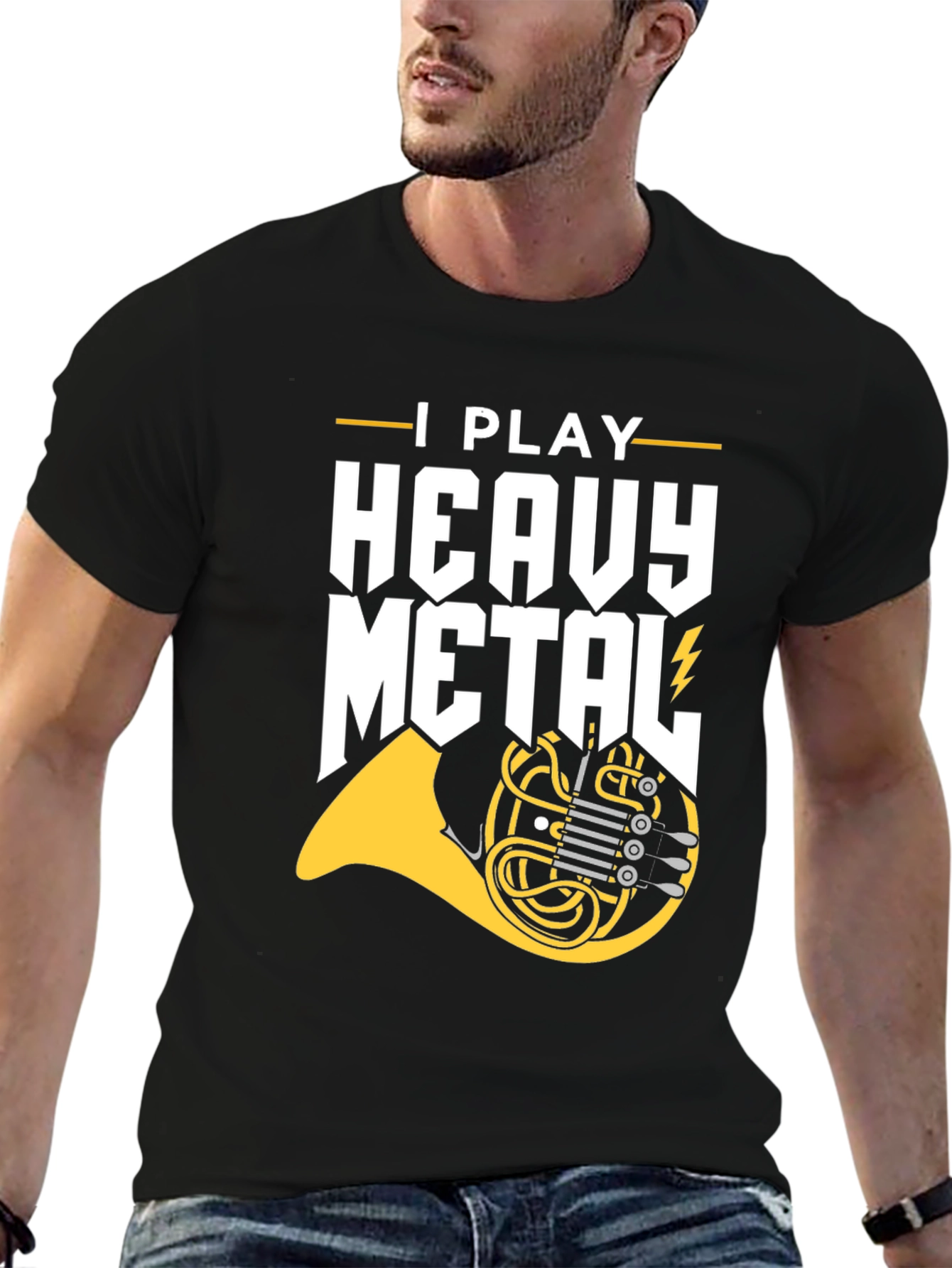 I Play Heavy Metal French Horn Graphic Tee