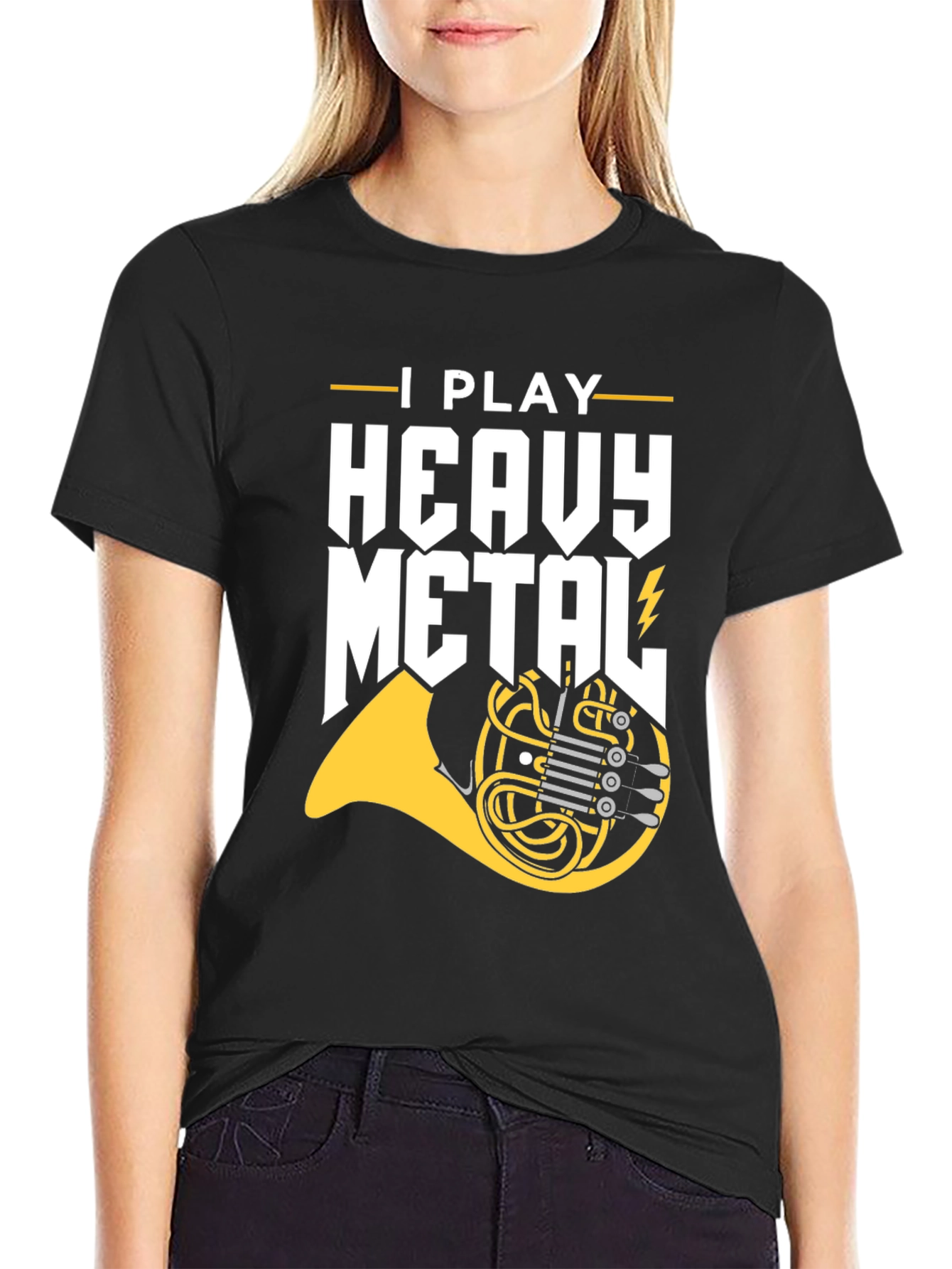 I Play Heavy Metal French Horn Graphic Tee