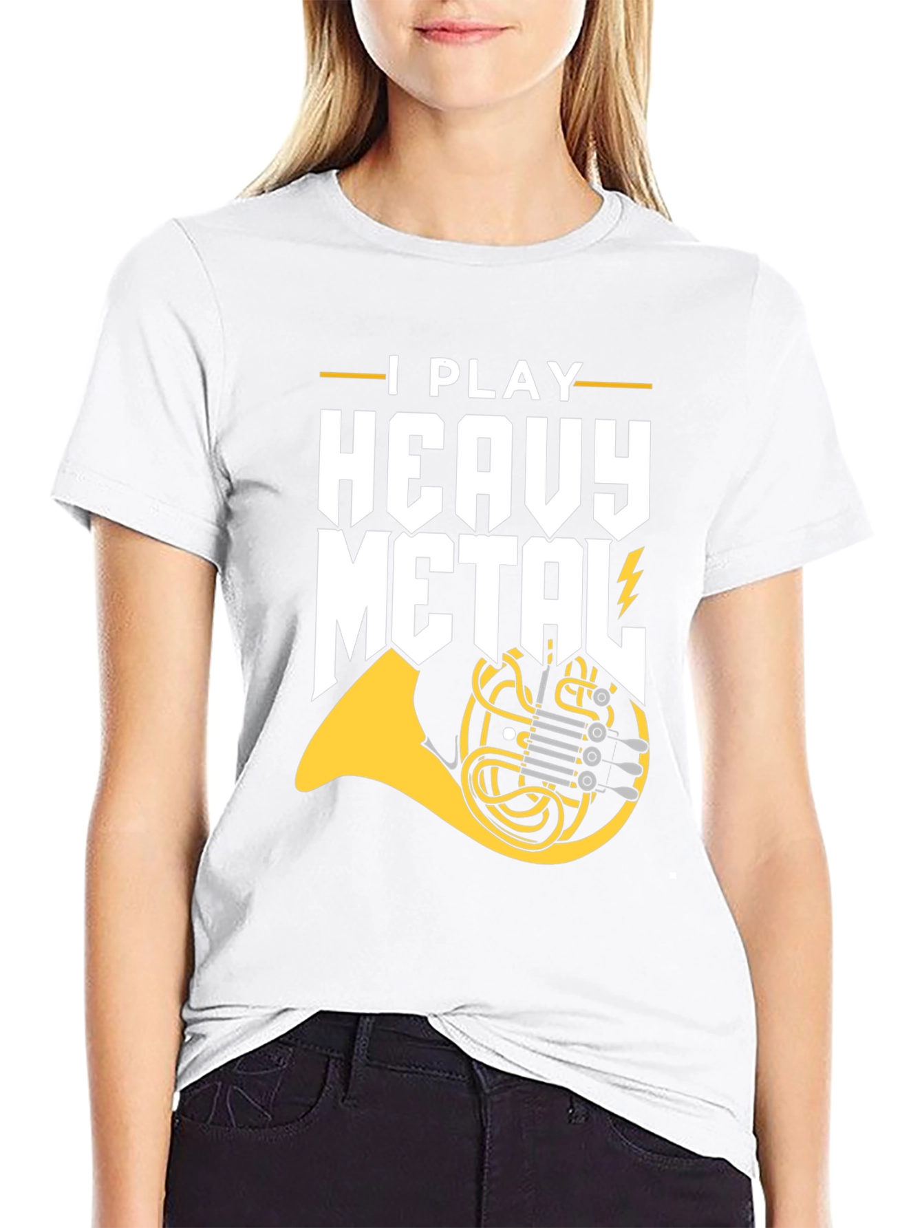 I Play Heavy Metal French Horn Graphic Tee