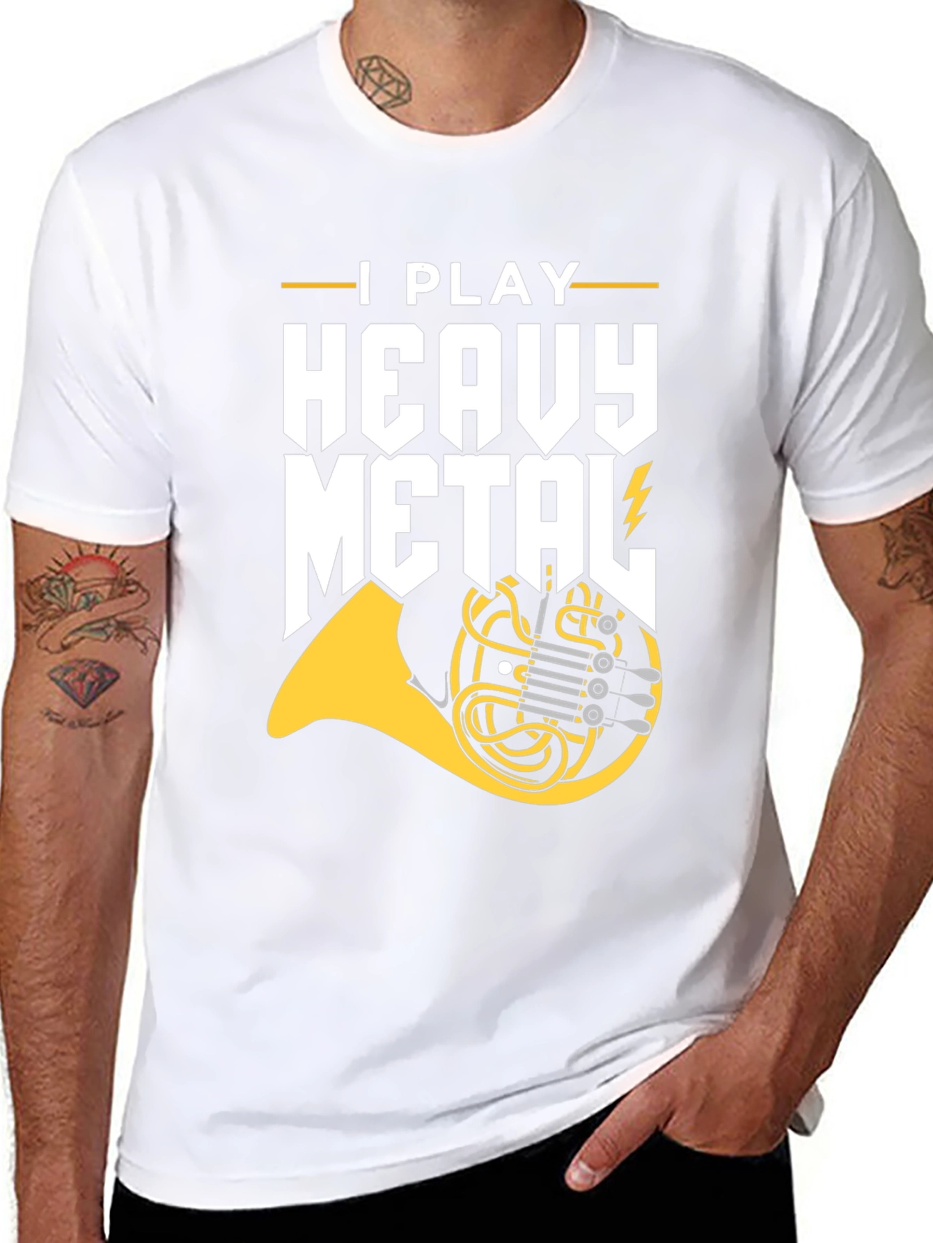 I Play Heavy Metal French Horn Graphic Tee