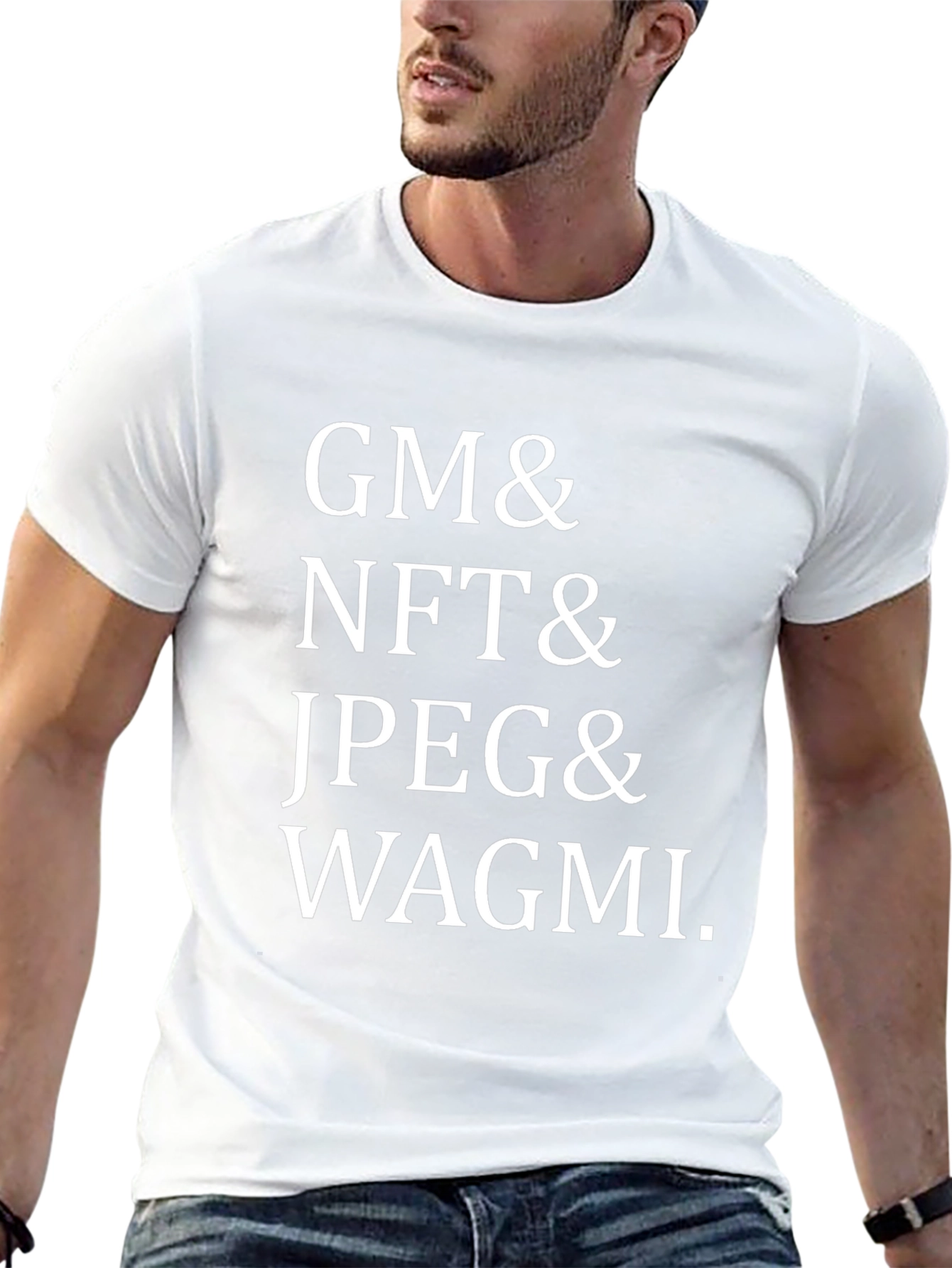 GM & NFT & JPEG & WAGMI Black T-Shirt