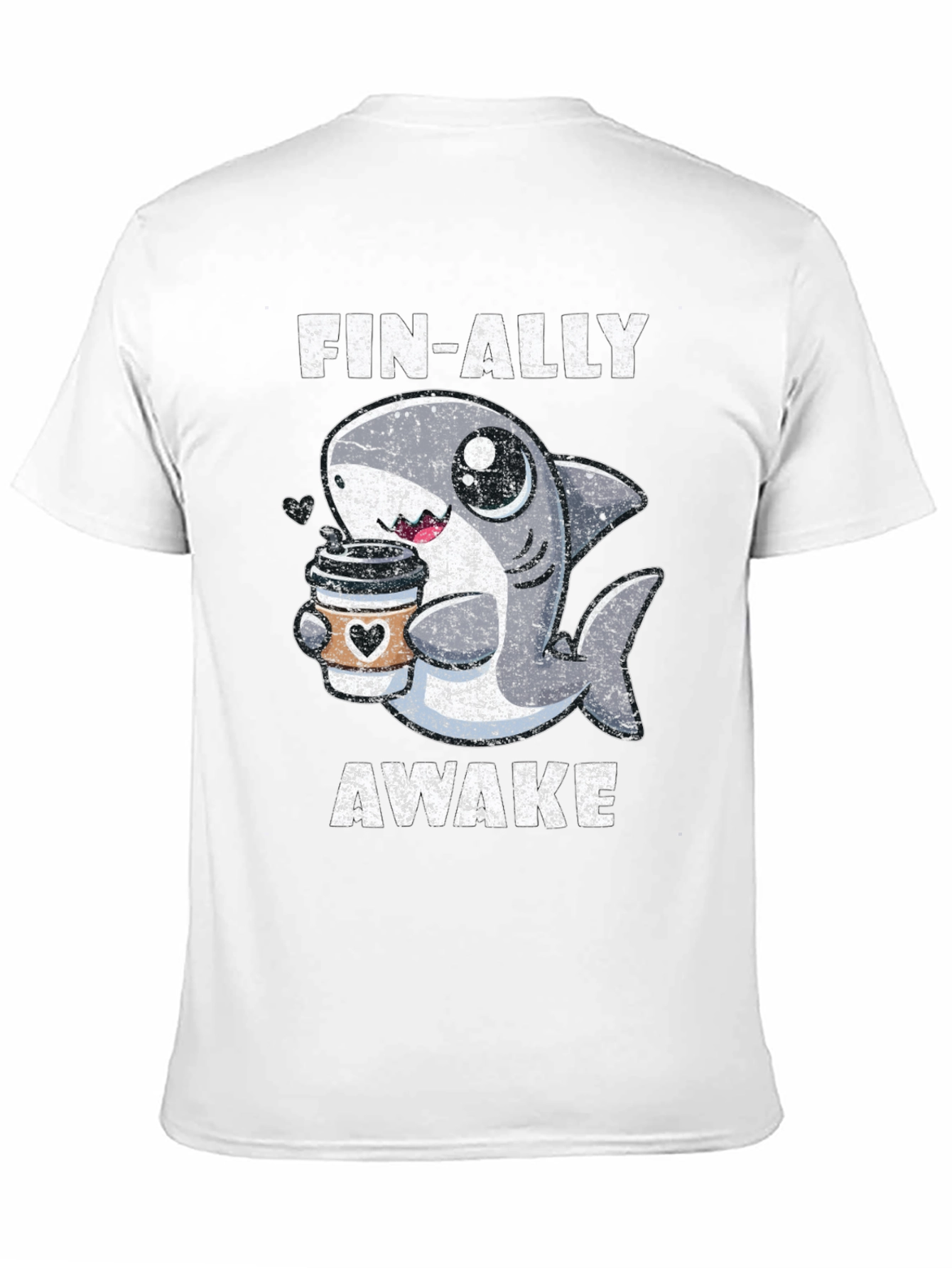 Fin-Ally Awake Shark Coffee T-Shirt
