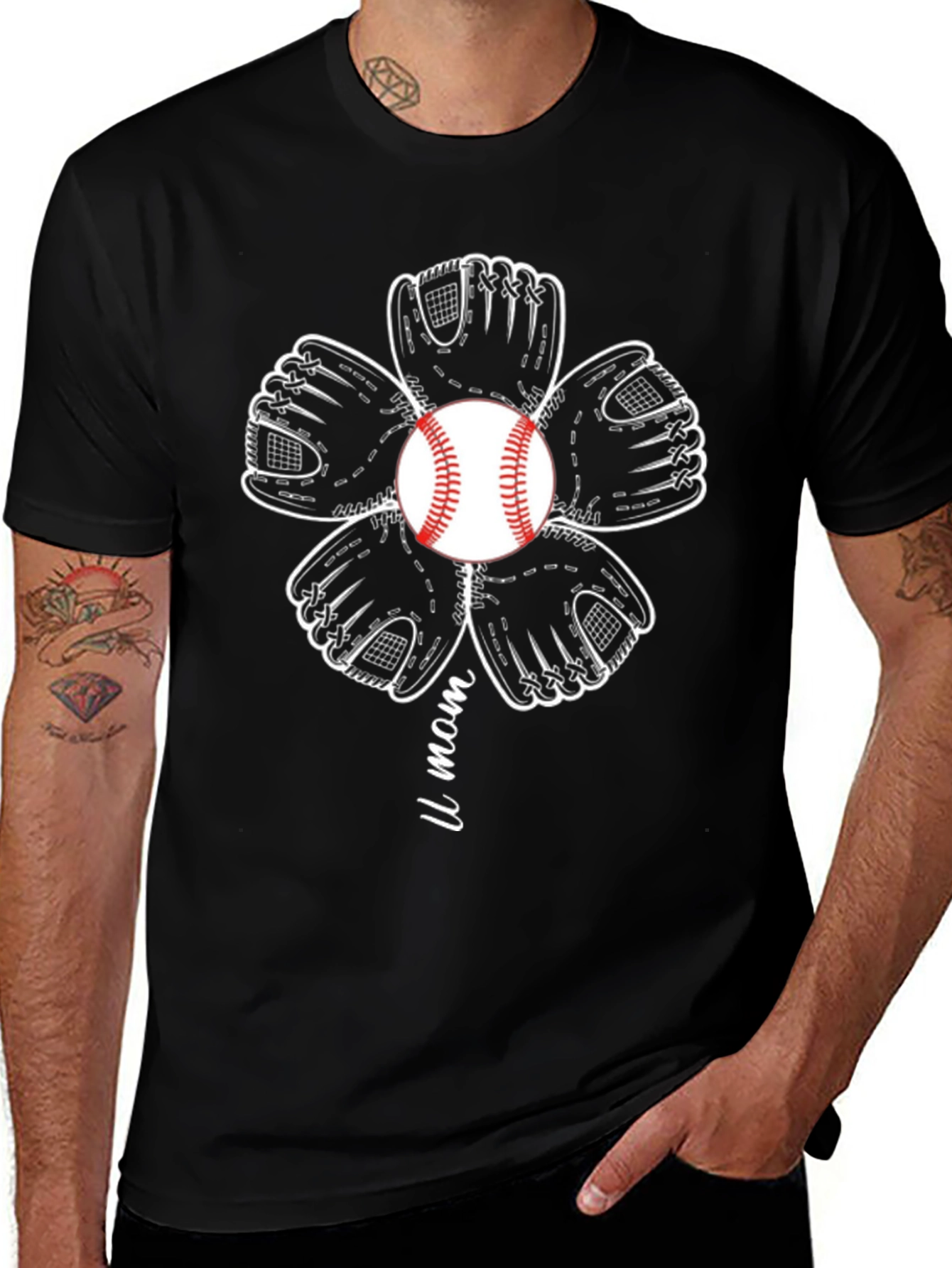 Baseball Mom Flower T-Shirt - Stylish Sports Tee