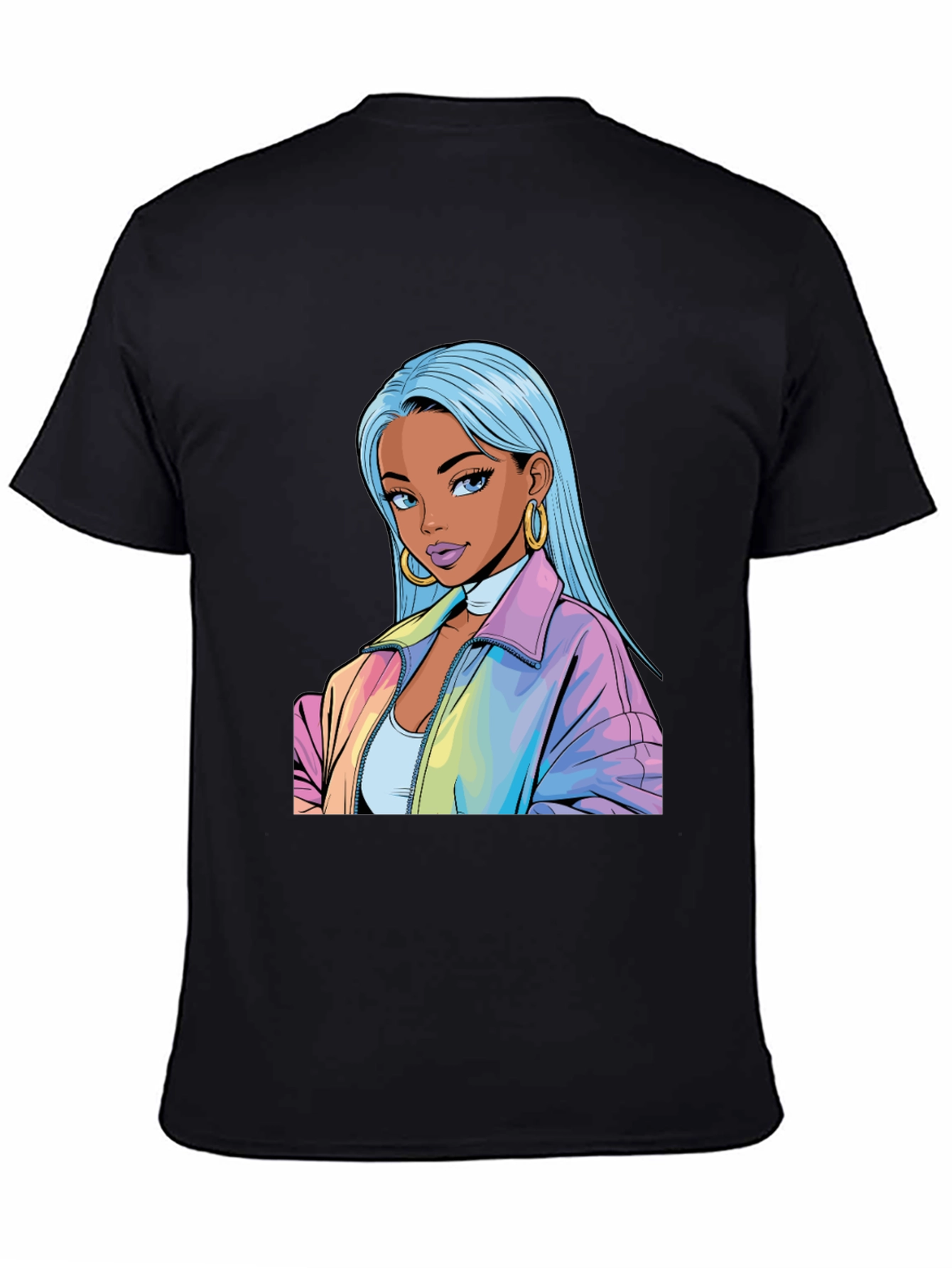 Anime Girl Graphic Black T-Shirt