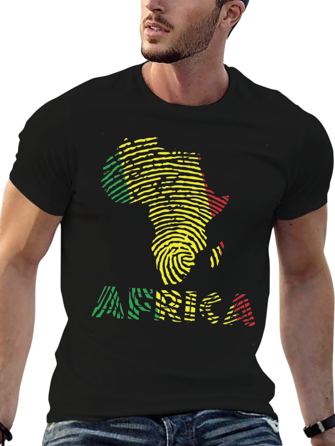 Africa Fingerprint Map Graphic T-Shirt