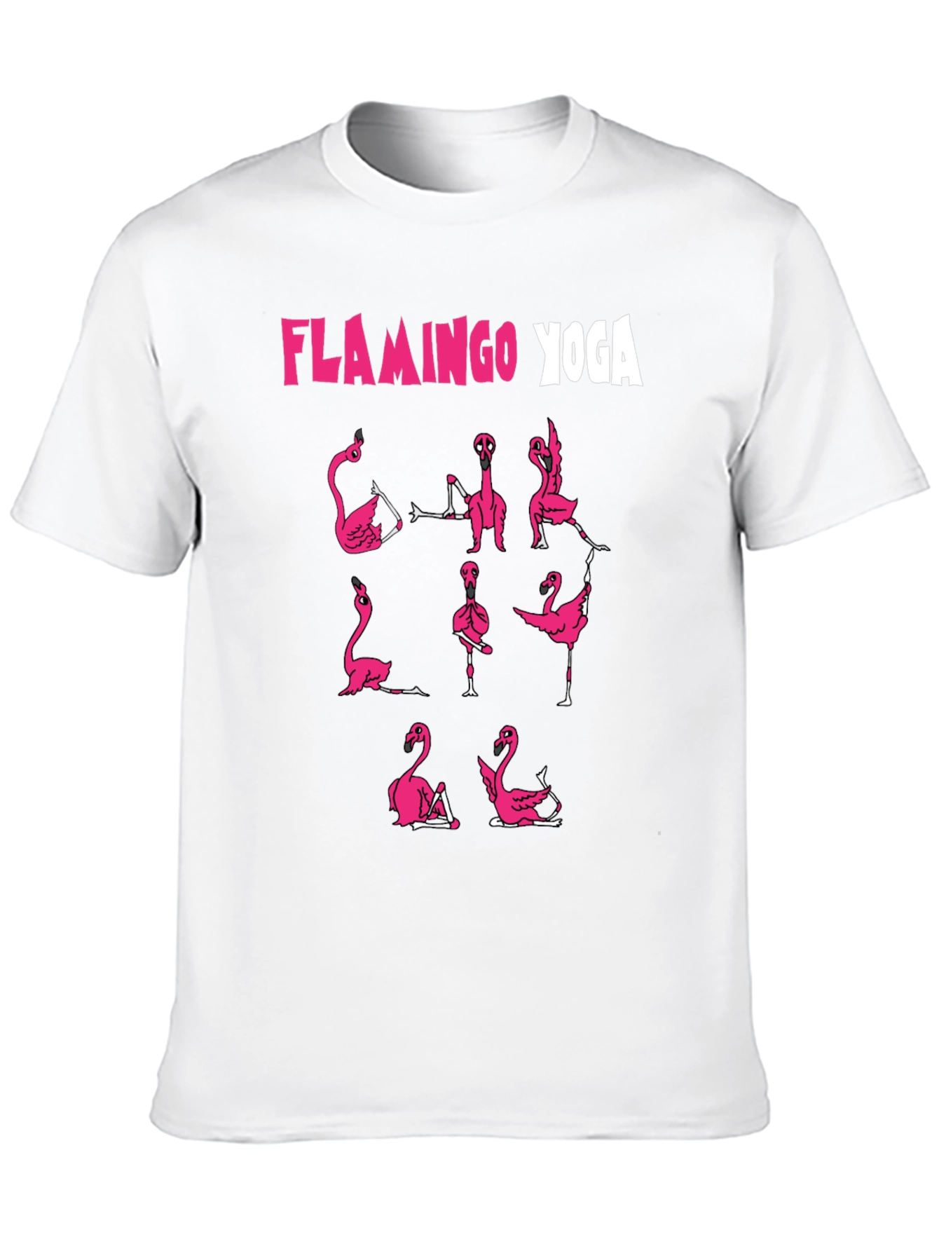 Flamingo Yoga Graphic T-Shirt - Black Cotton Tee