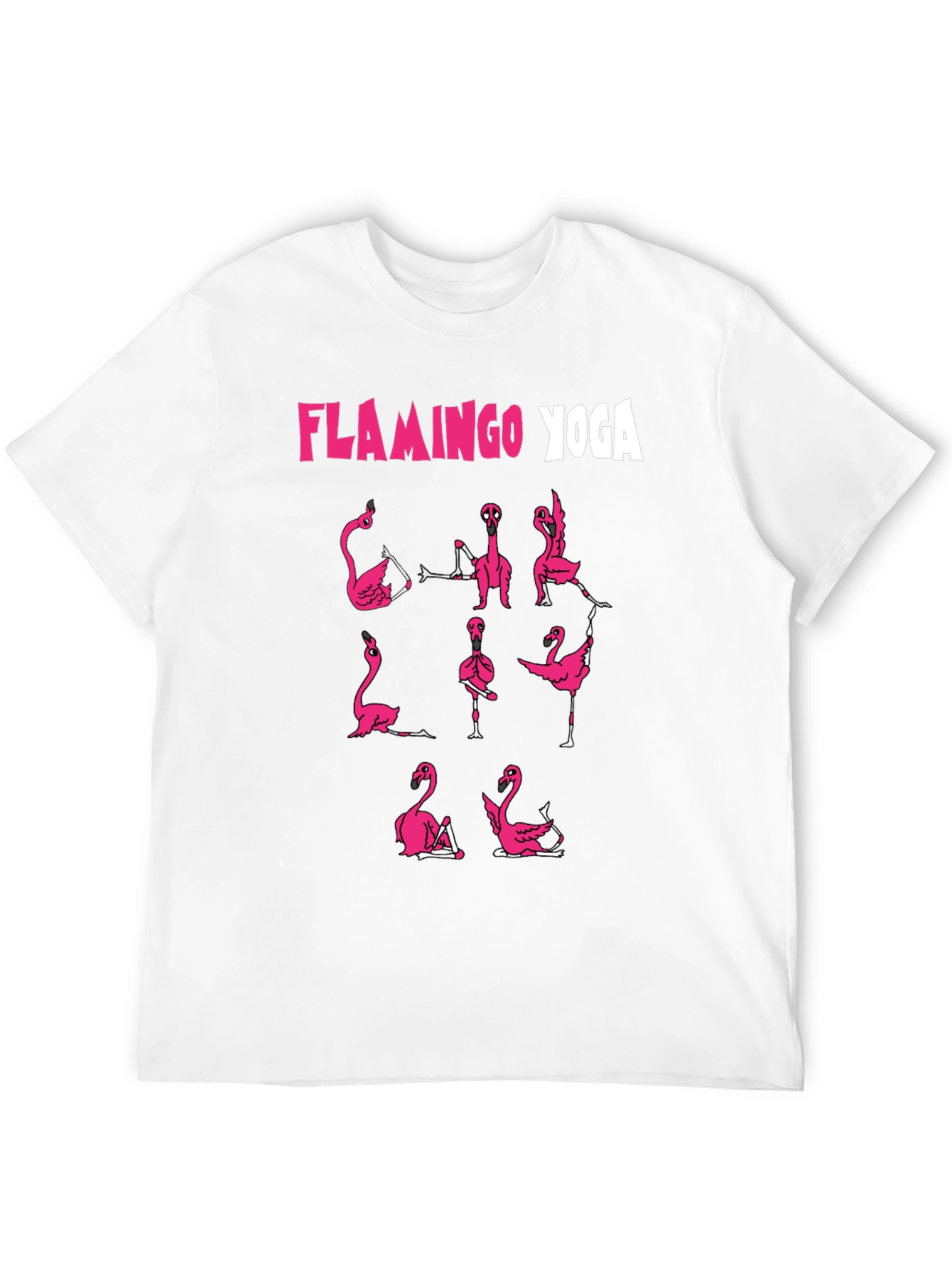 Flamingo Yoga Graphic T-Shirt - Black Cotton Tee