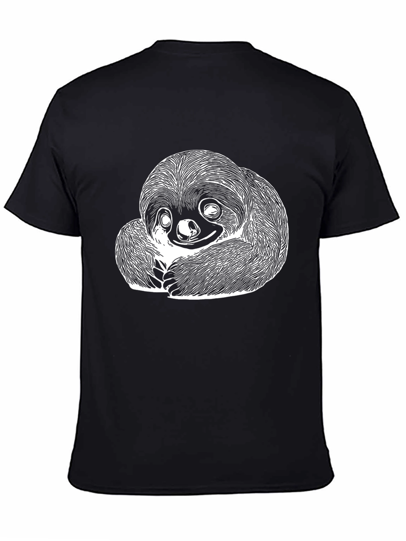 Sloth Graphic Tee - Soft Cotton Black T-Shirt