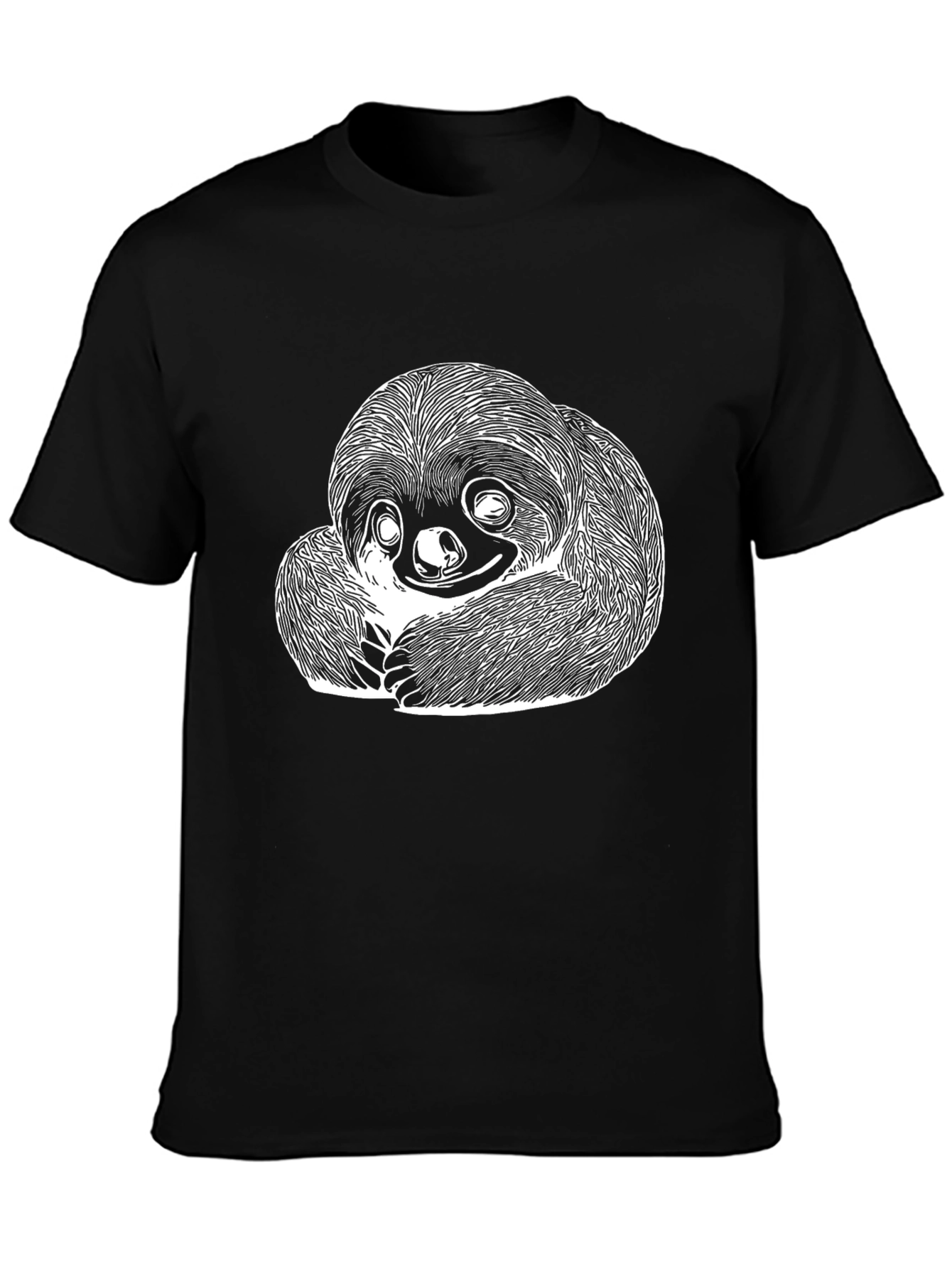 Sloth Graphic Tee - Soft Cotton Black T-Shirt