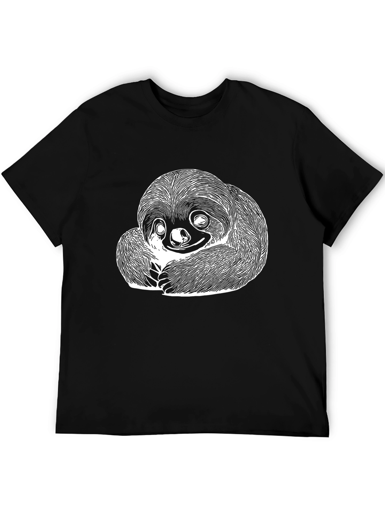 Sloth Graphic Tee - Soft Cotton Black T-Shirt