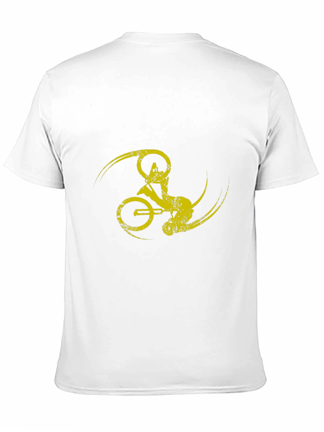 Black T-Shirt with Yellow Bike Design