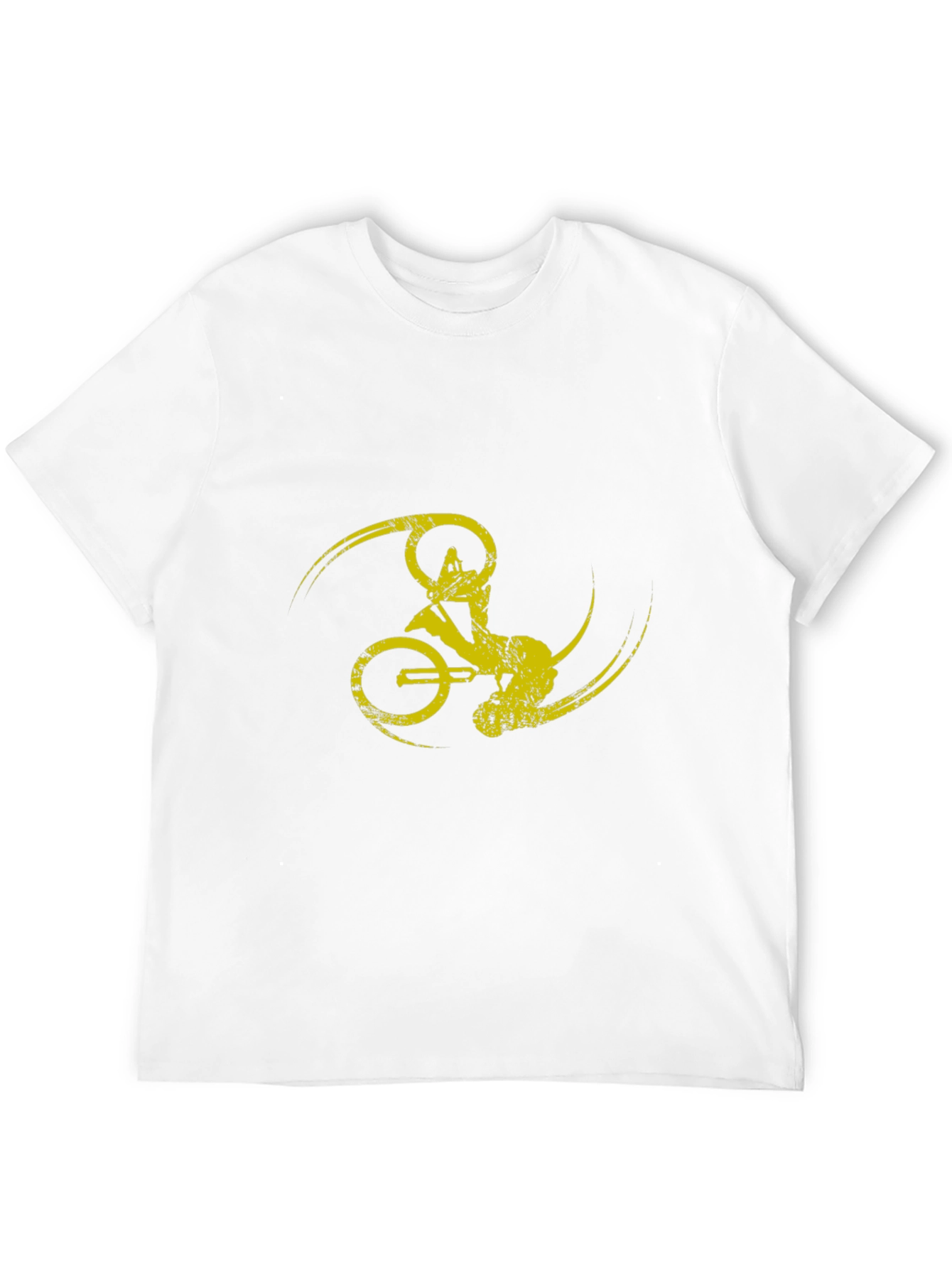 Black T-Shirt with Yellow Bike Design