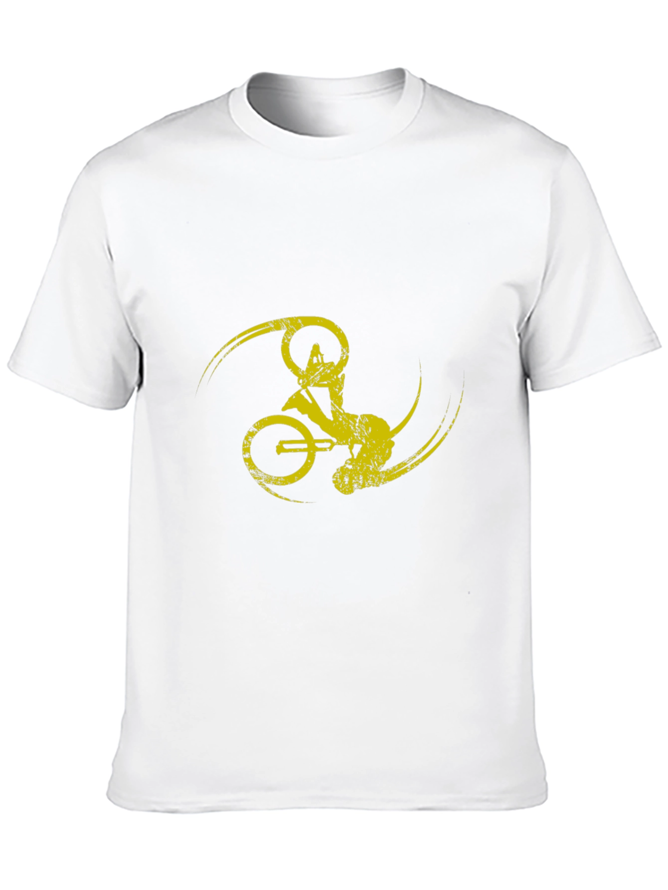 Black T-Shirt with Yellow Bike Design