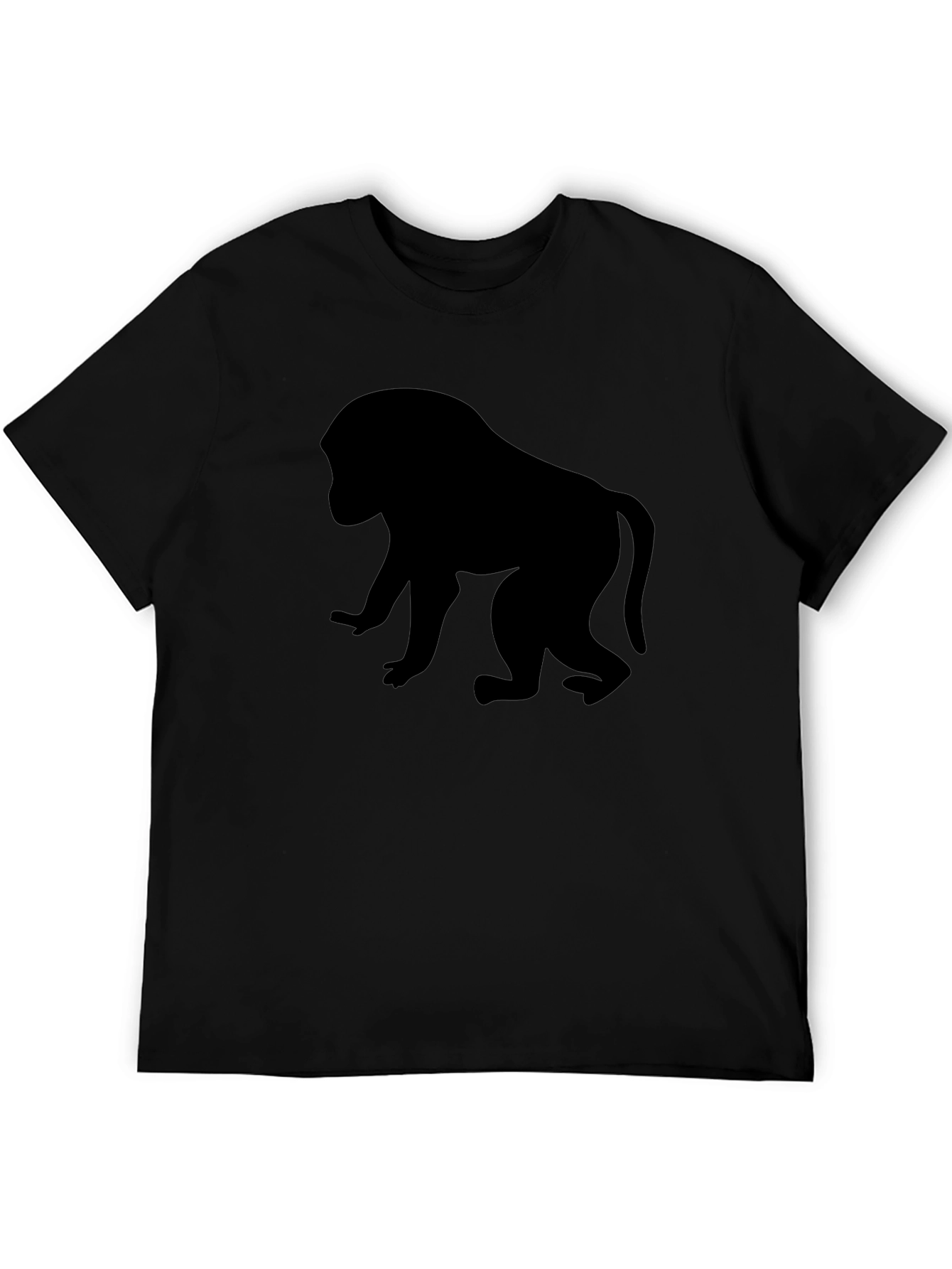 Monkey Silhouette Black T-Shirt