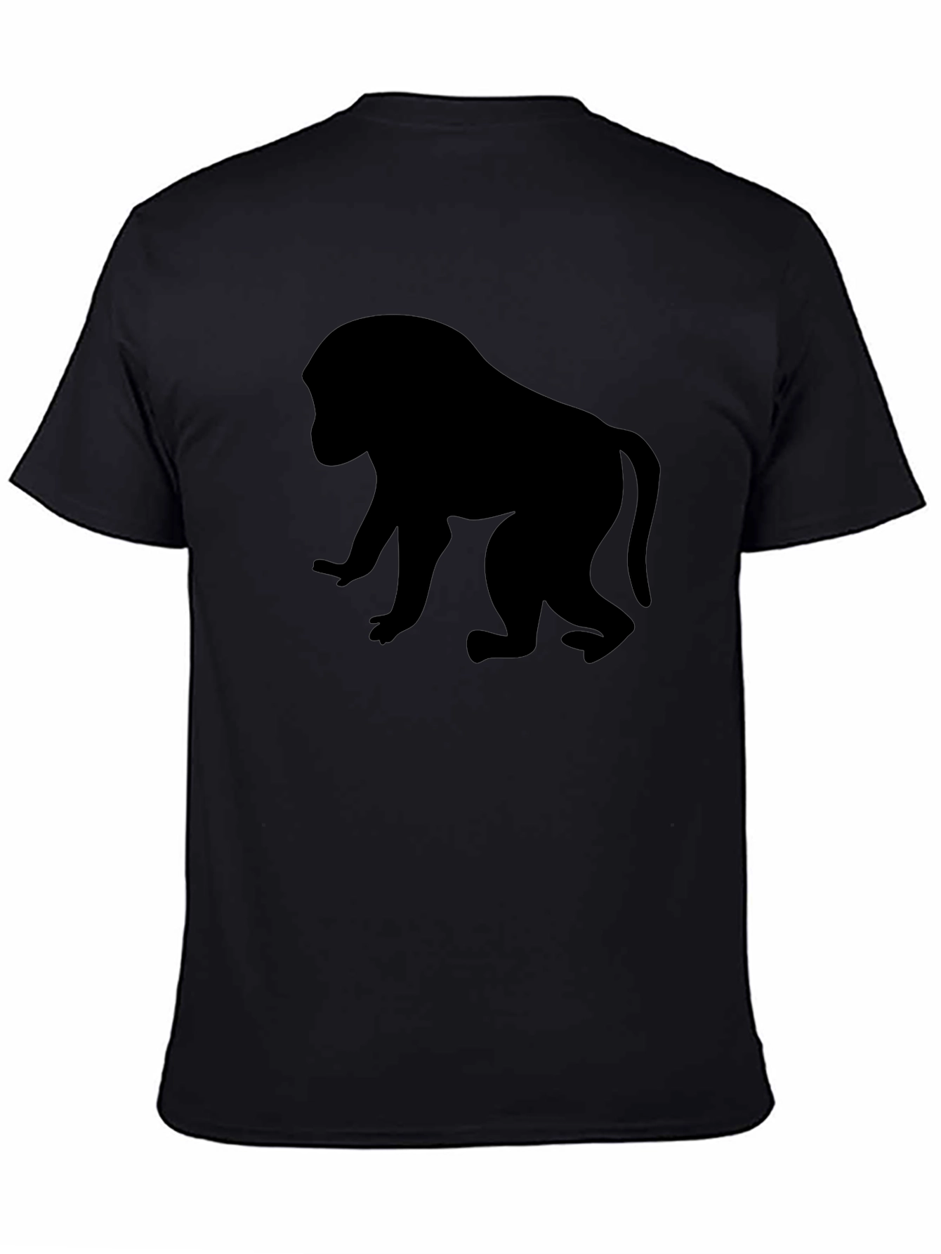 Monkey Silhouette Black T-Shirt