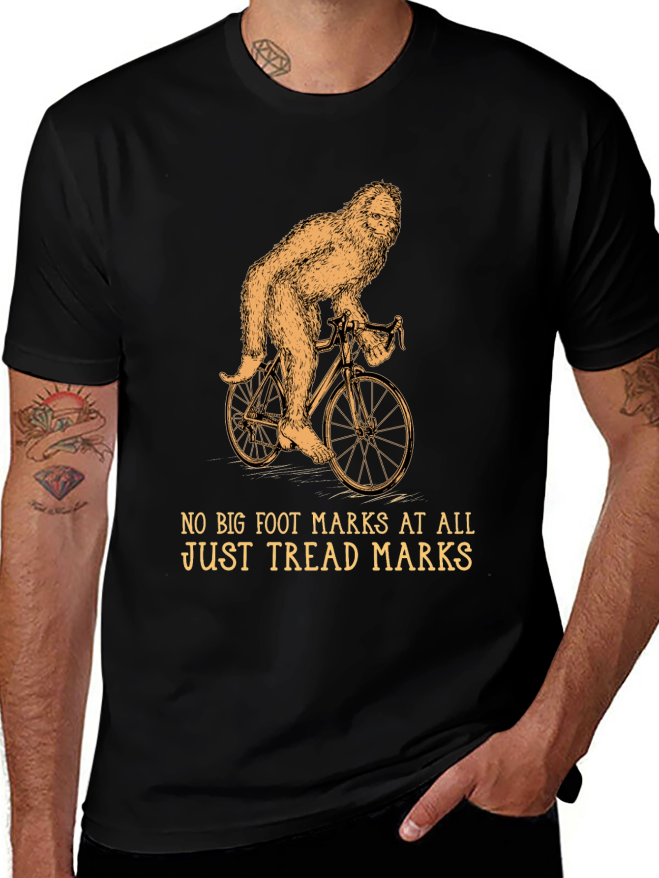Sasquatch Tread Marks Funny Graphic T-Shirt
