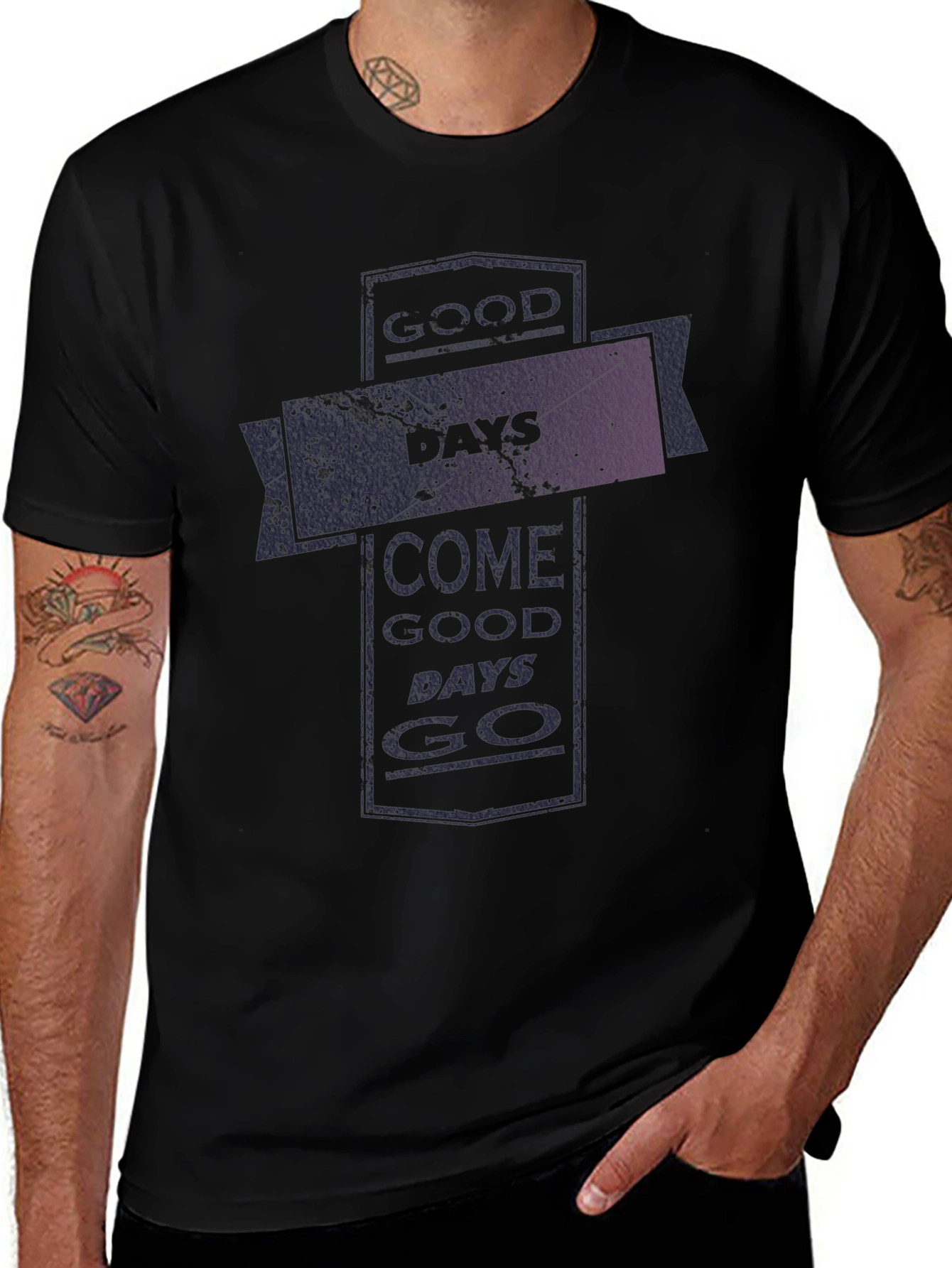 Good Days Go Black Graphic Tee